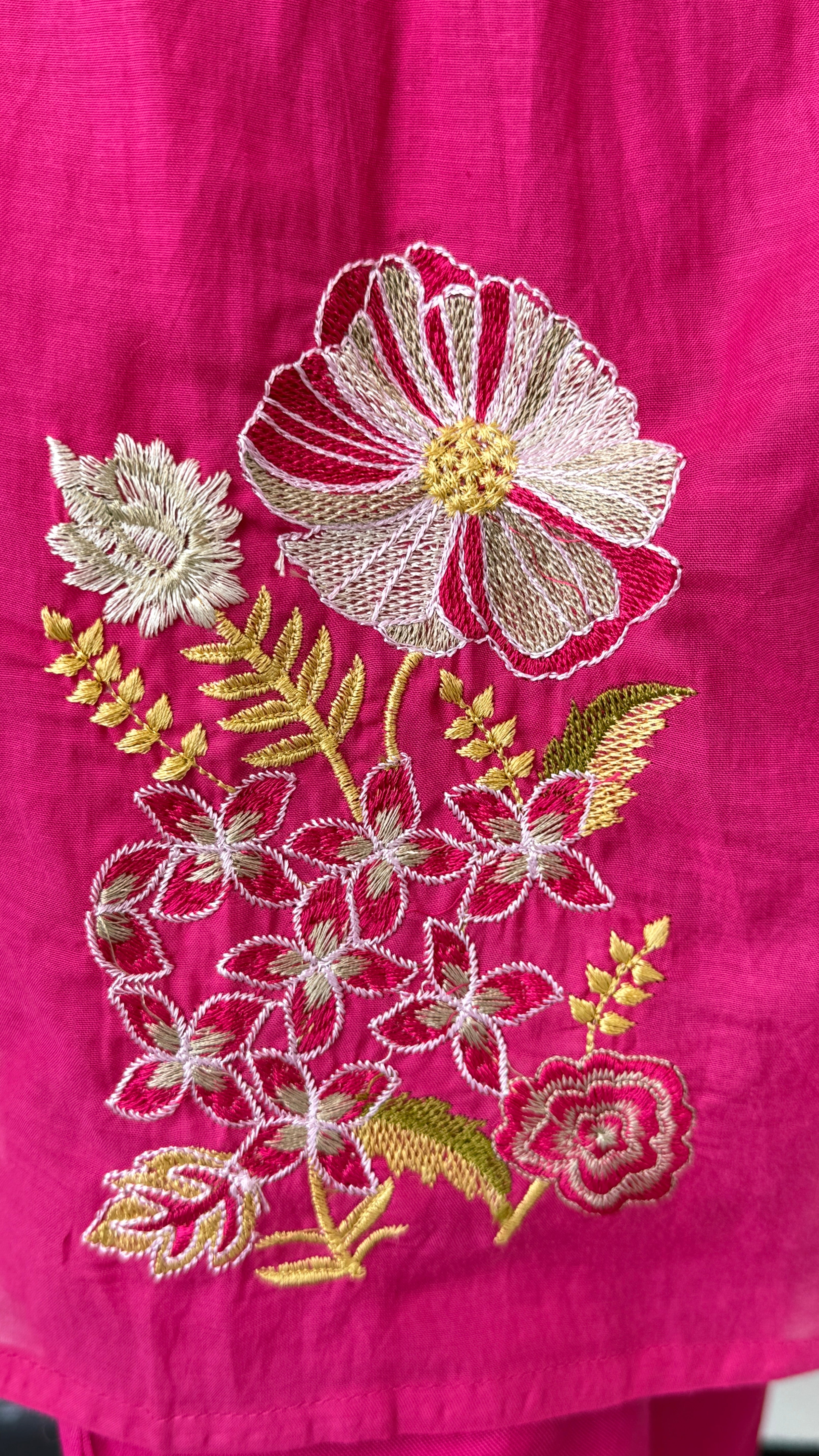 Pink Threaded Mul Suit Set