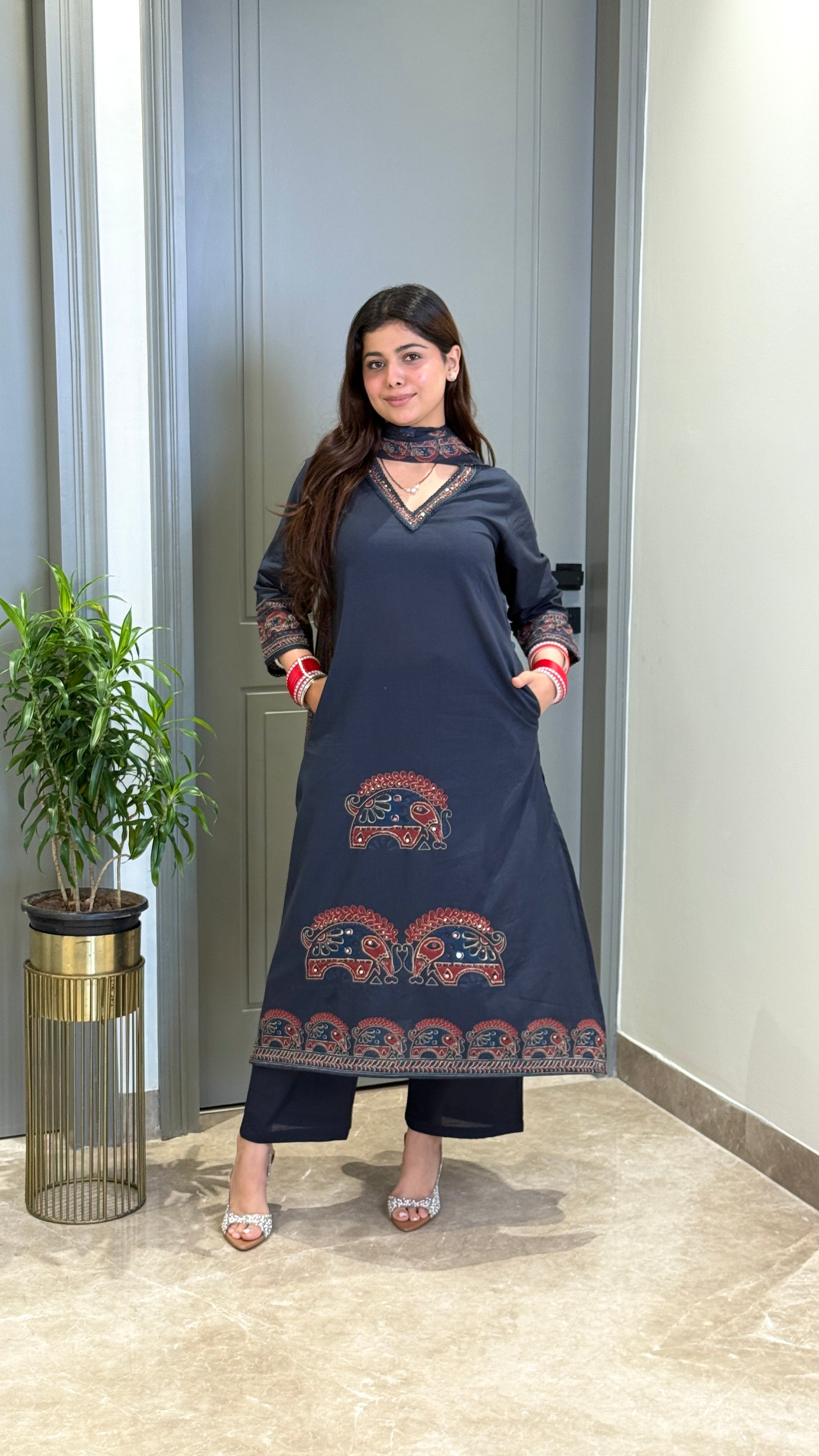 Ajrakh Blue Suit Set