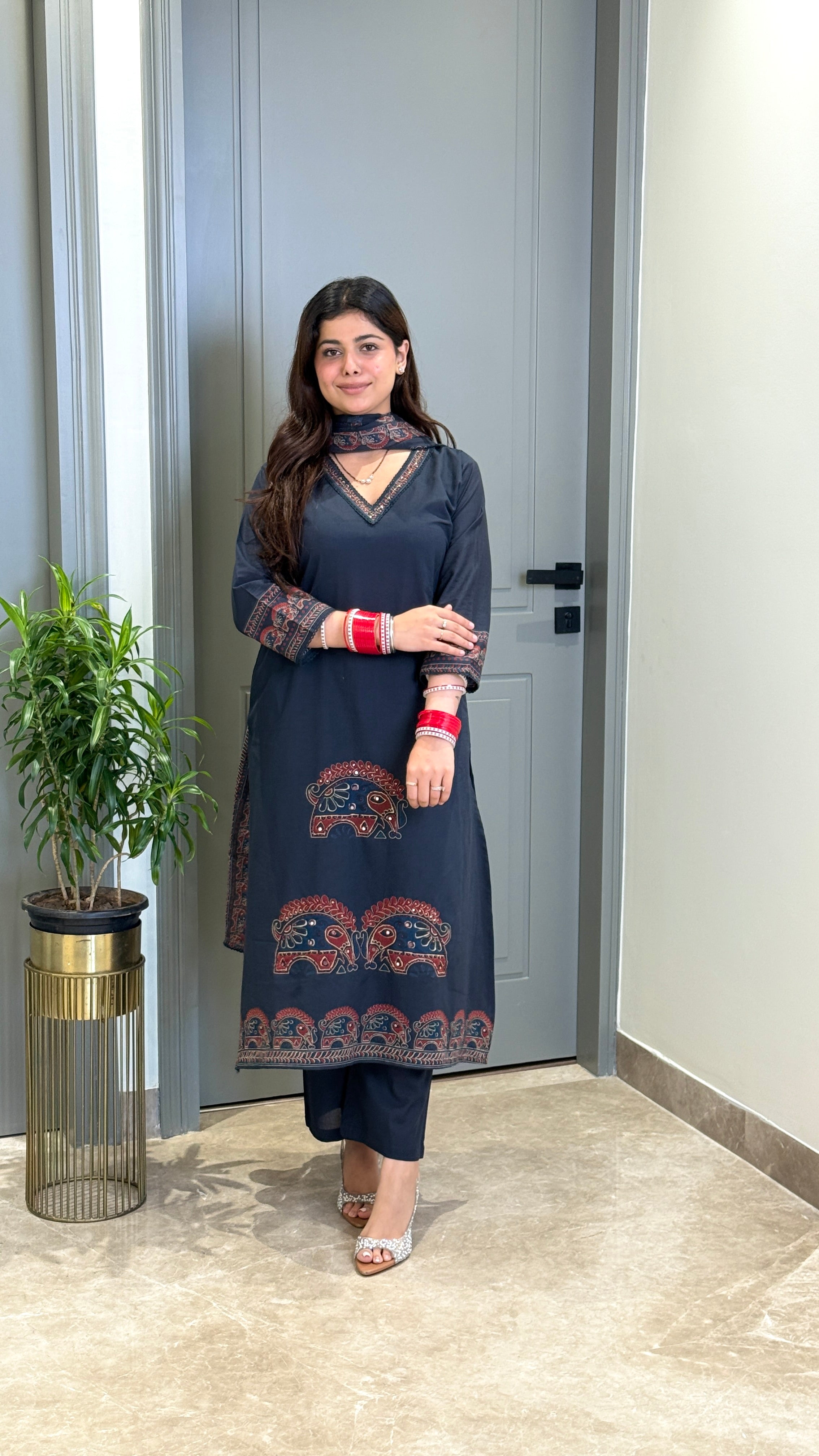 Ajrakh Blue Suit Set
