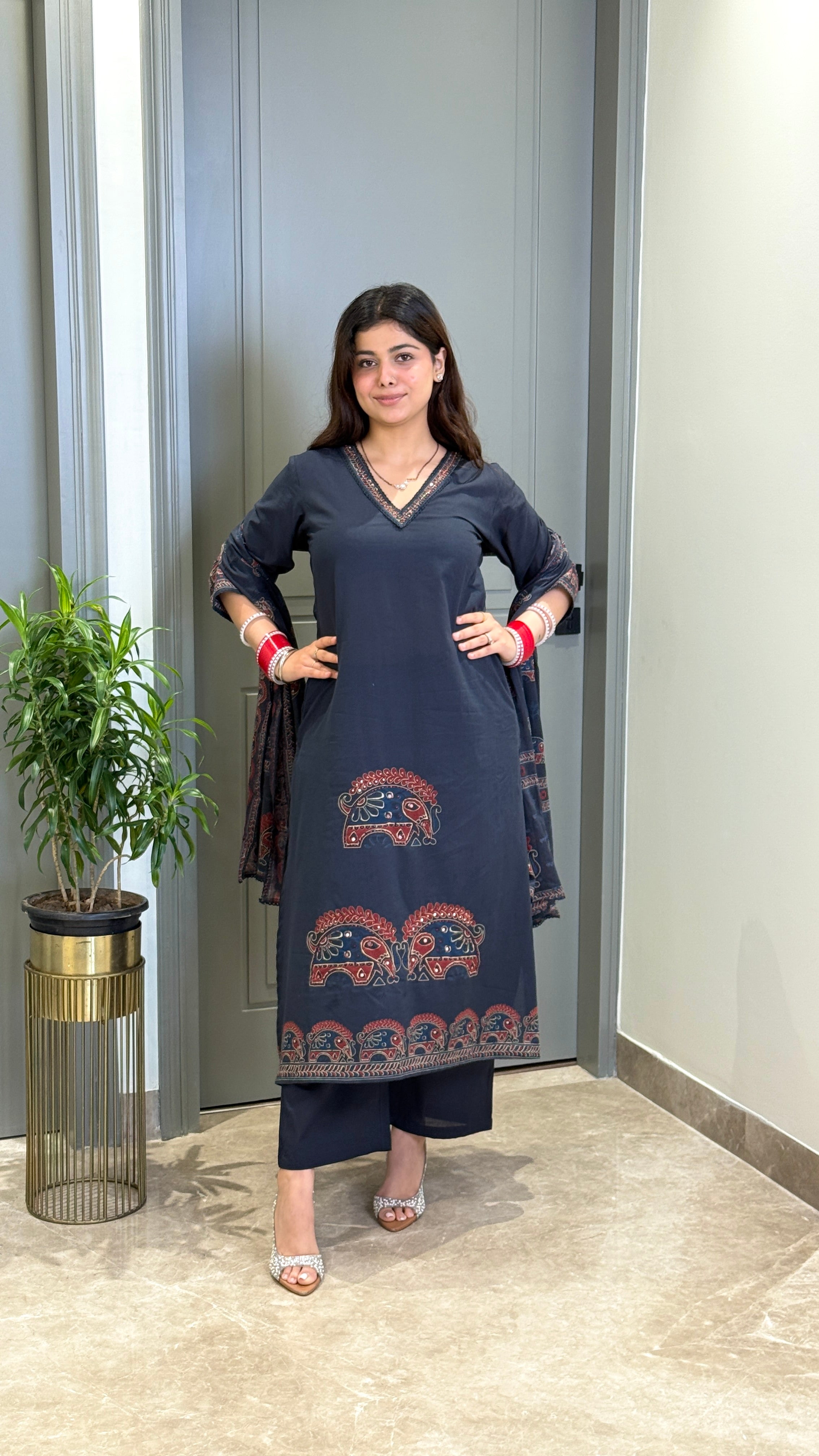 Ajrakh Blue Suit Set