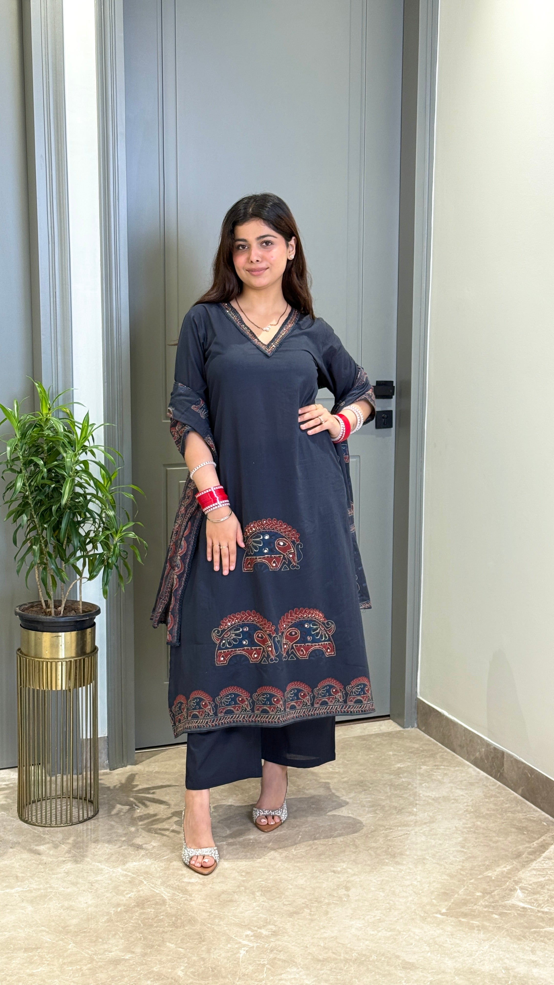 Ajrakh Blue Suit Set