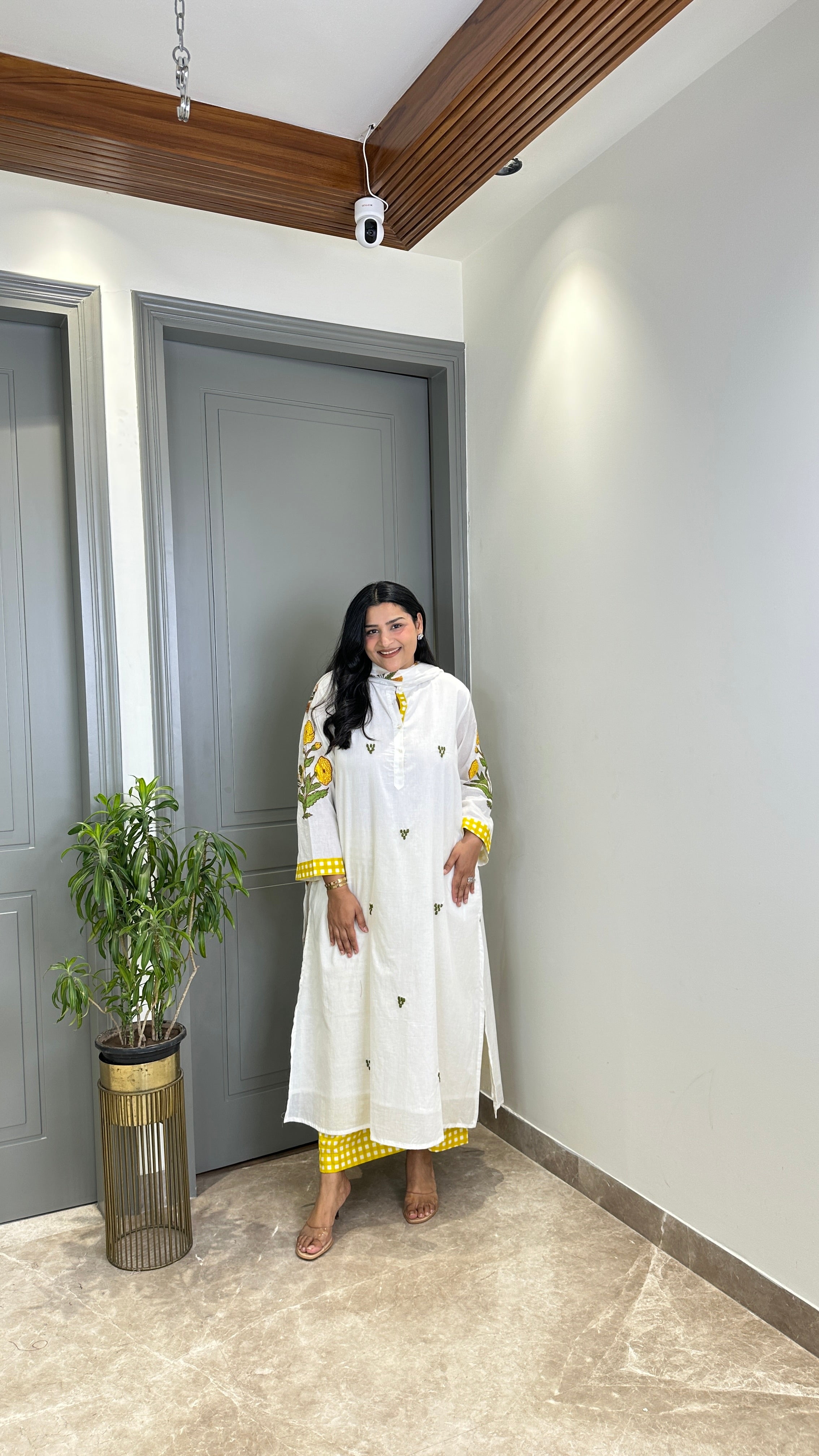 Yellow Jaipuri Boota Suit Set shrisa.in