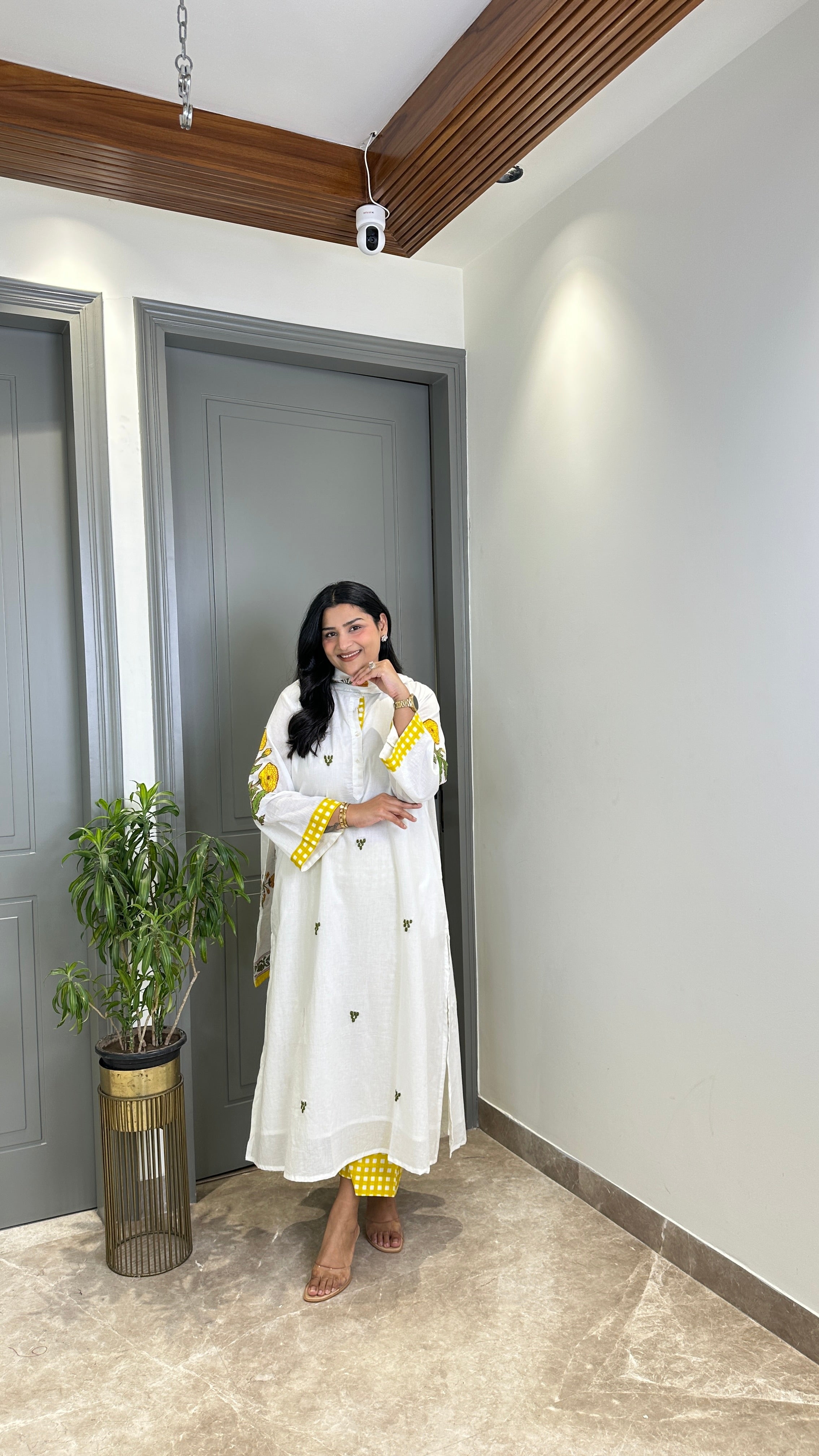 Yellow Jaipuri Boota Suit Set shrisa.in