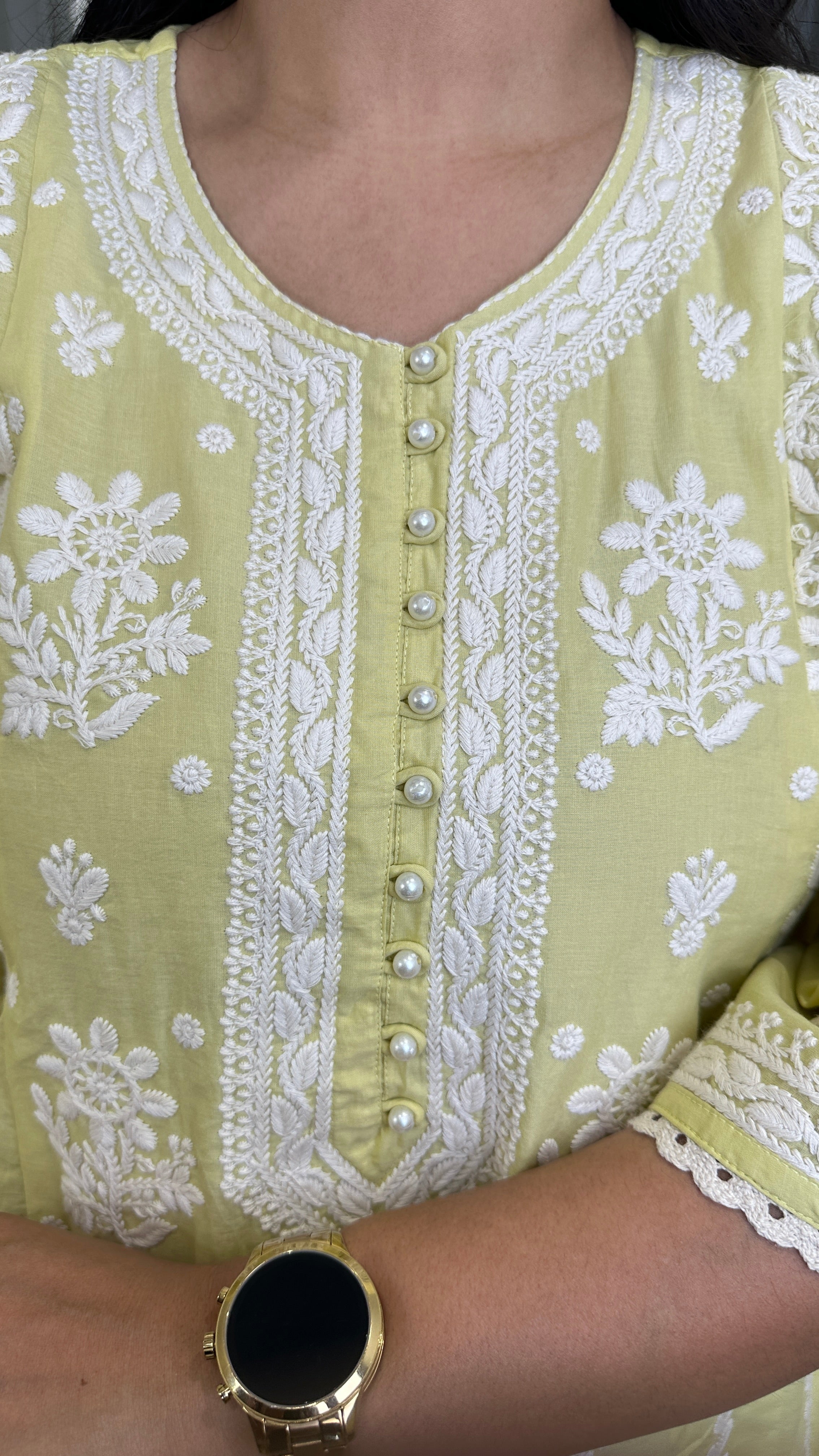 Lime Lucknavi Anarkali Suit Set shrisa.in