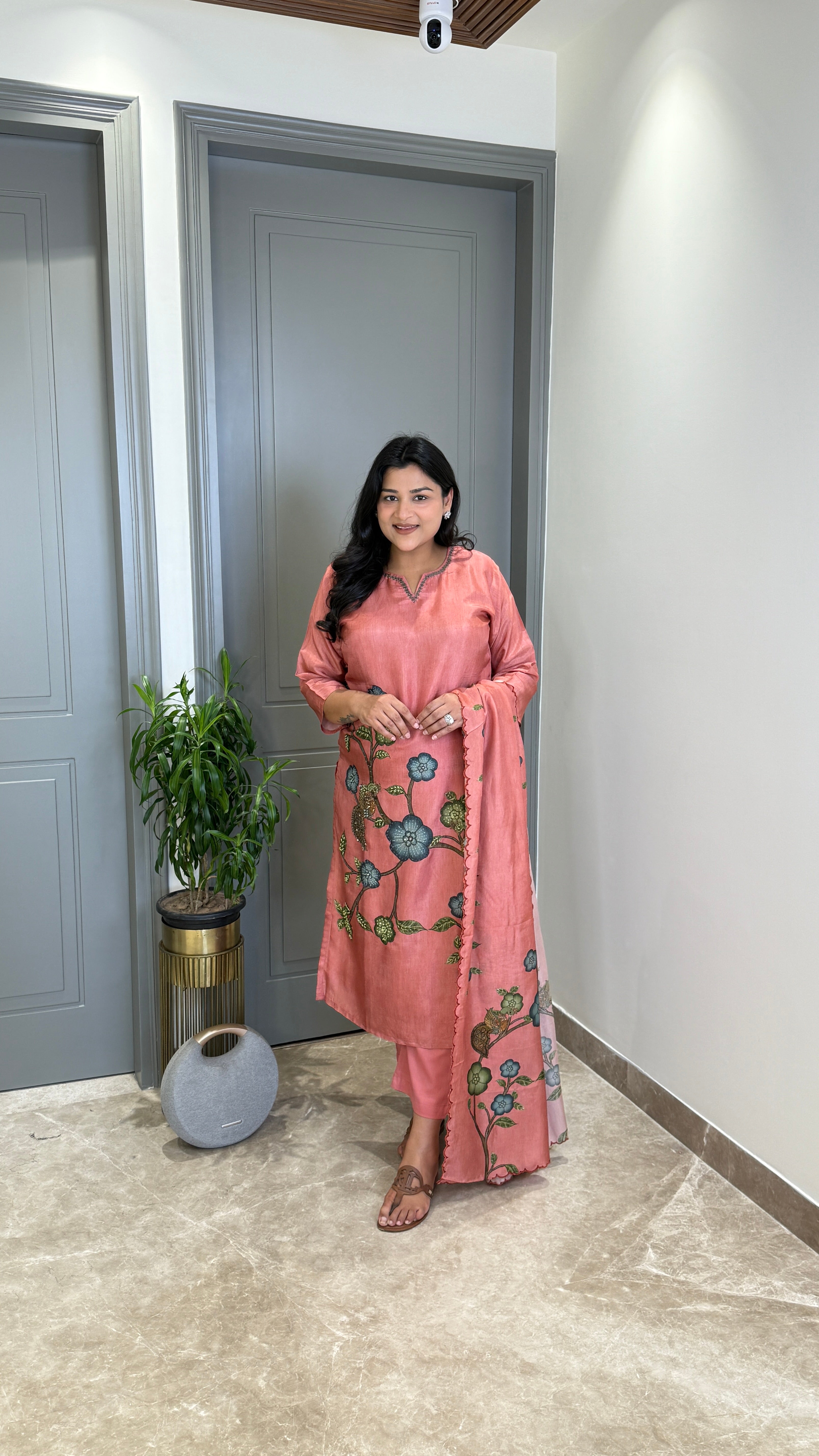 Kantha Kalamkari Rosegold Suit Set