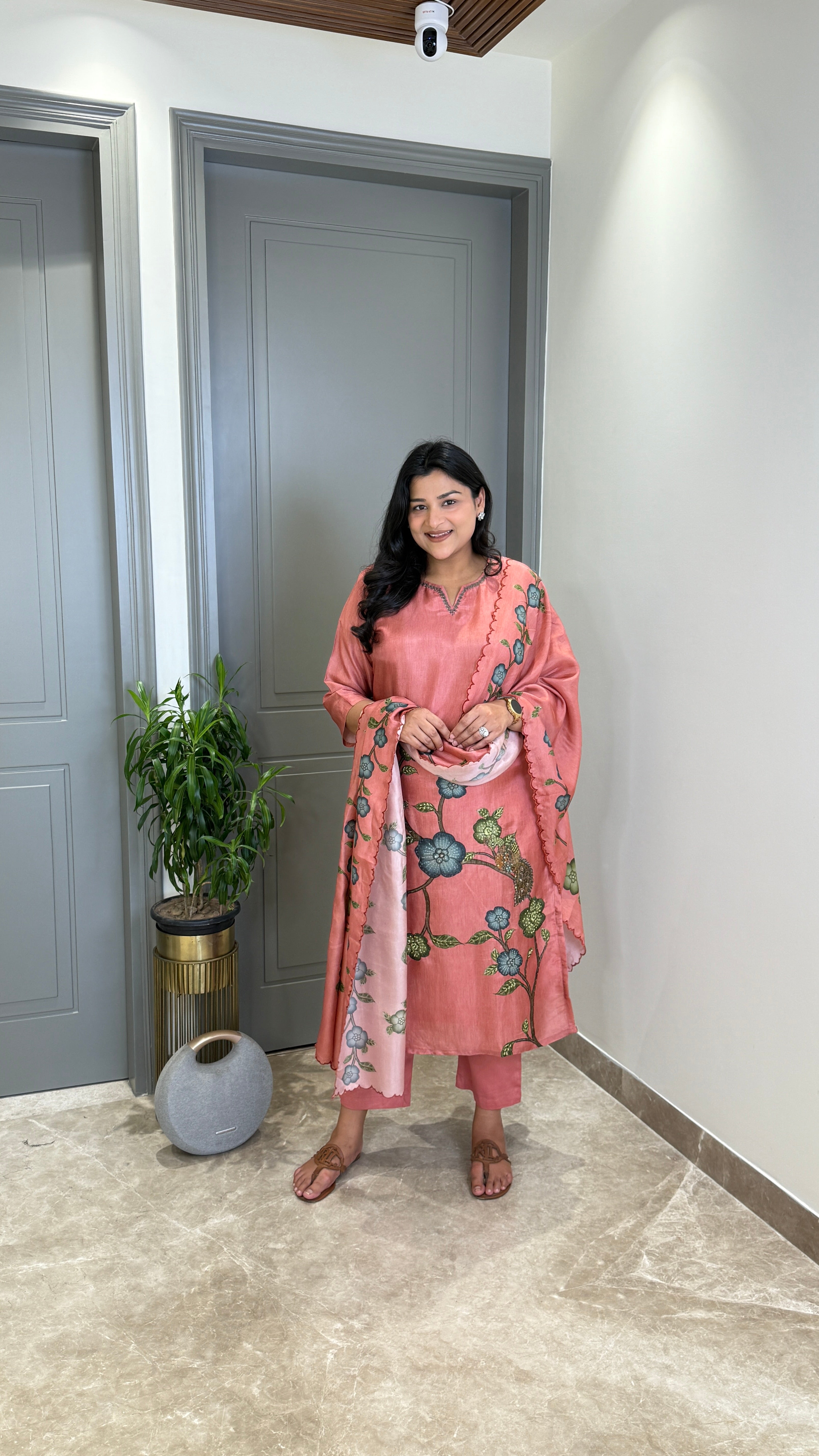 Kantha Kalamkari Rosegold Suit Set