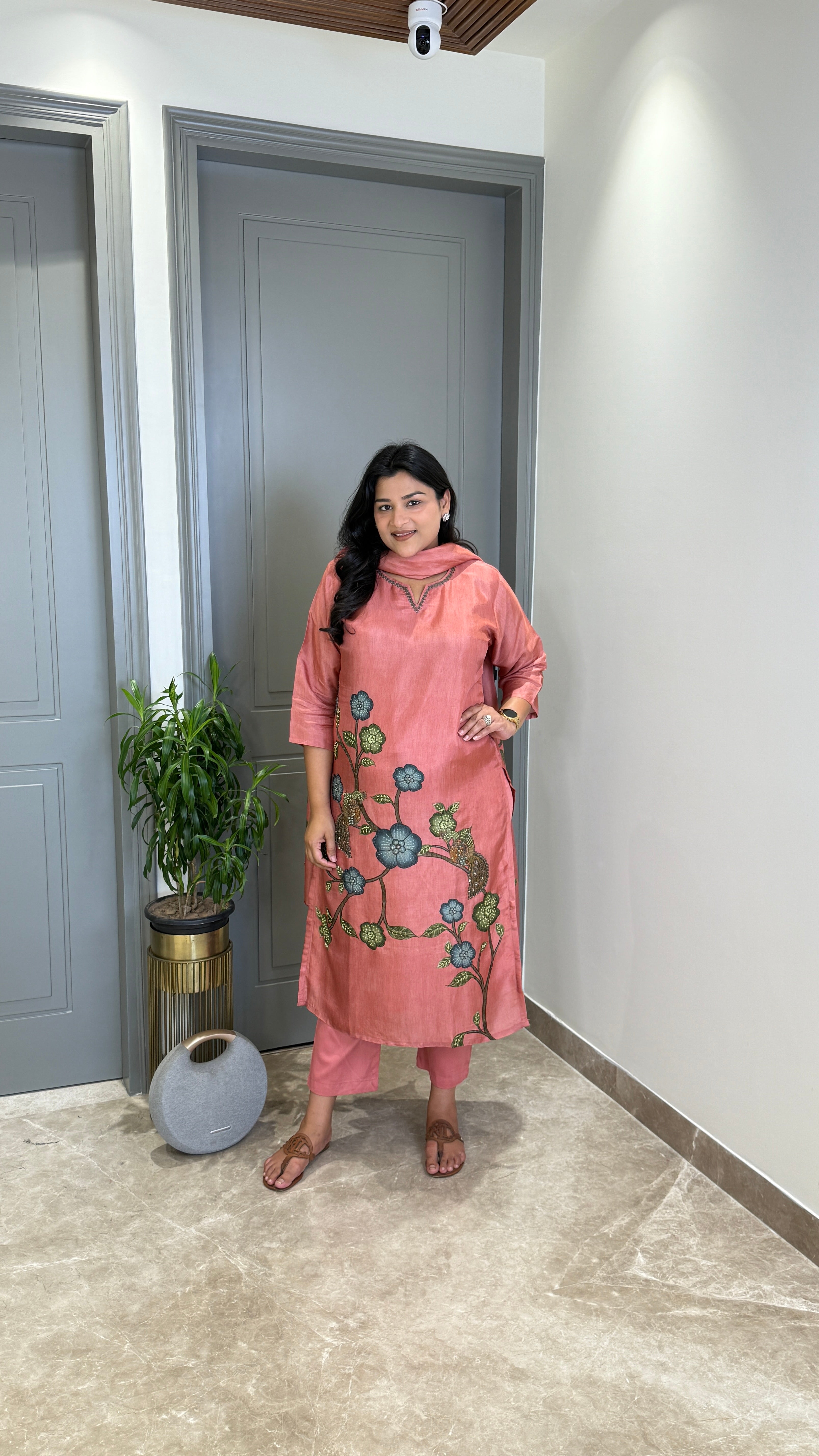 Kantha Kalamkari Rosegold Suit Set