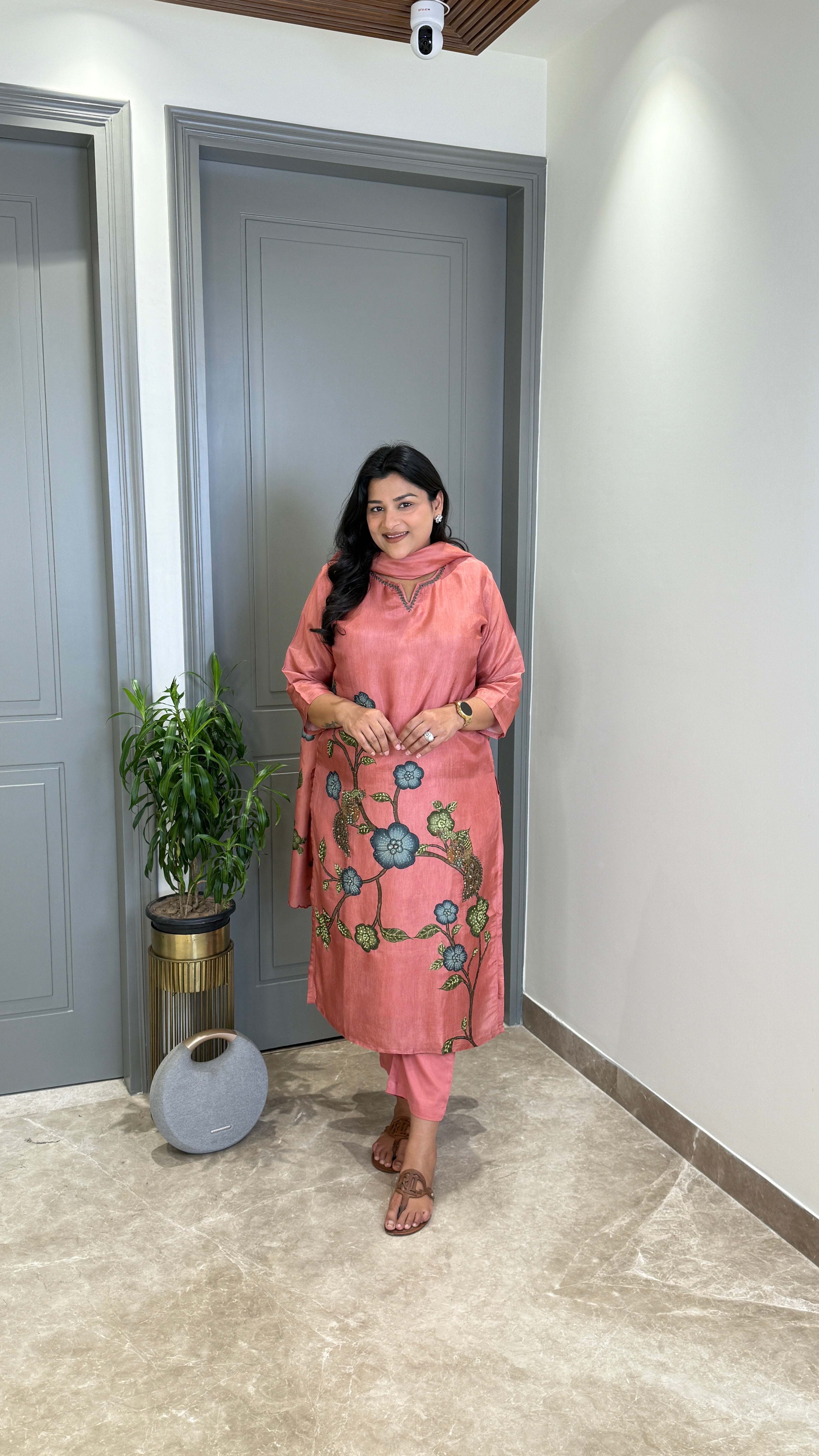 Kantha Kalamkari Rosegold Suit Set