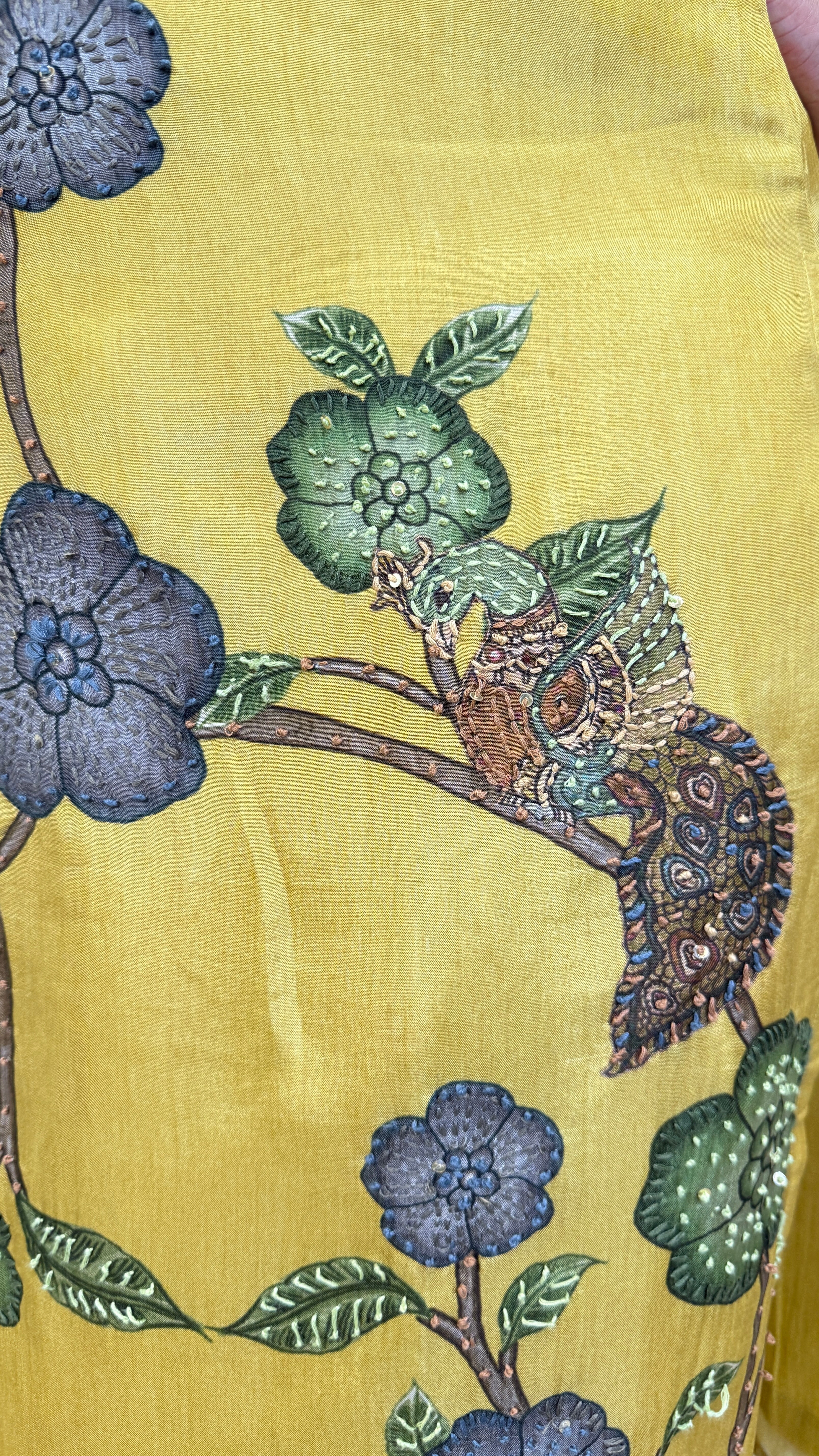 Kantha Kalamkari Yellow Suit Set