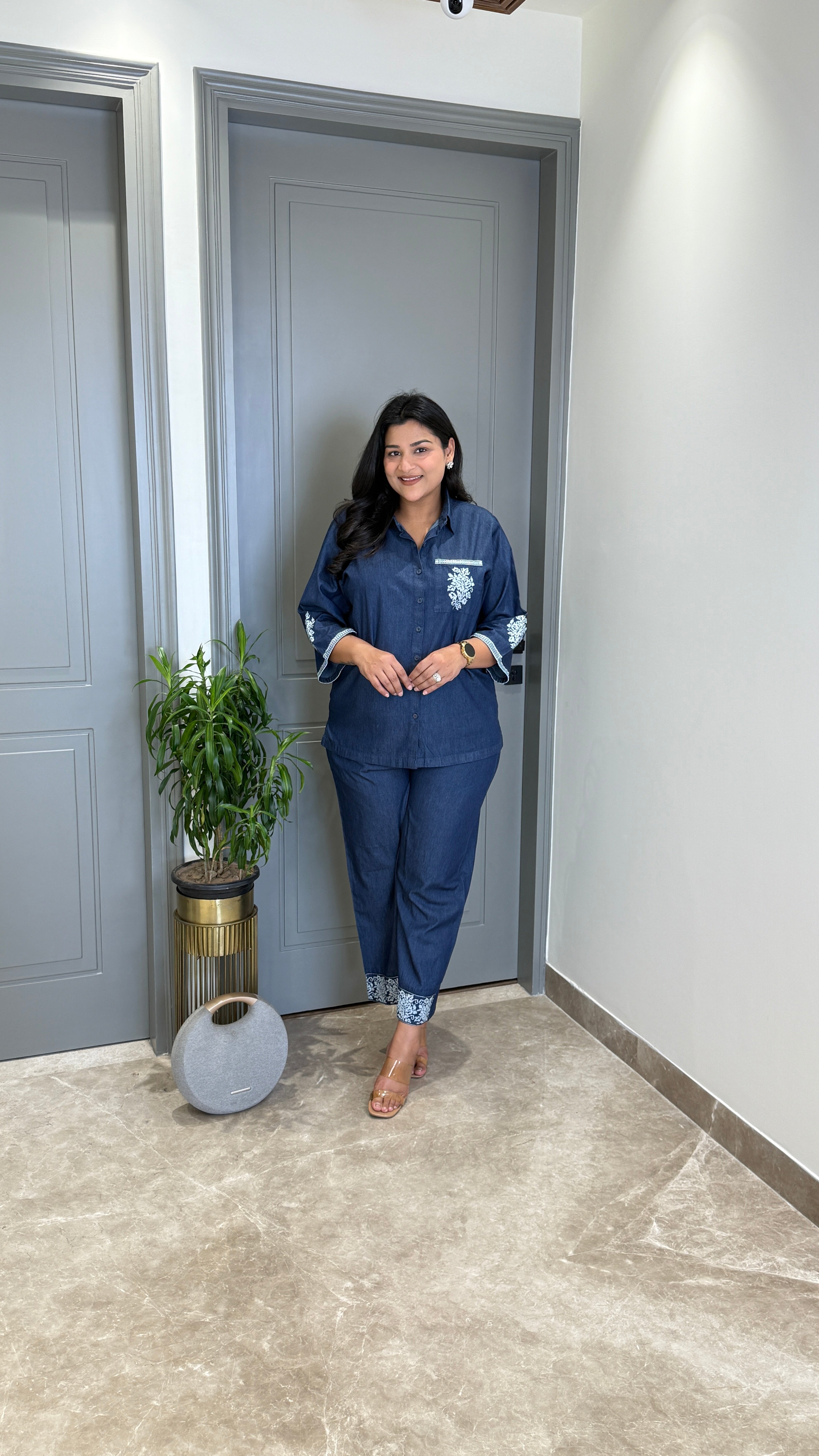 Denim Crossstitch Cord Set