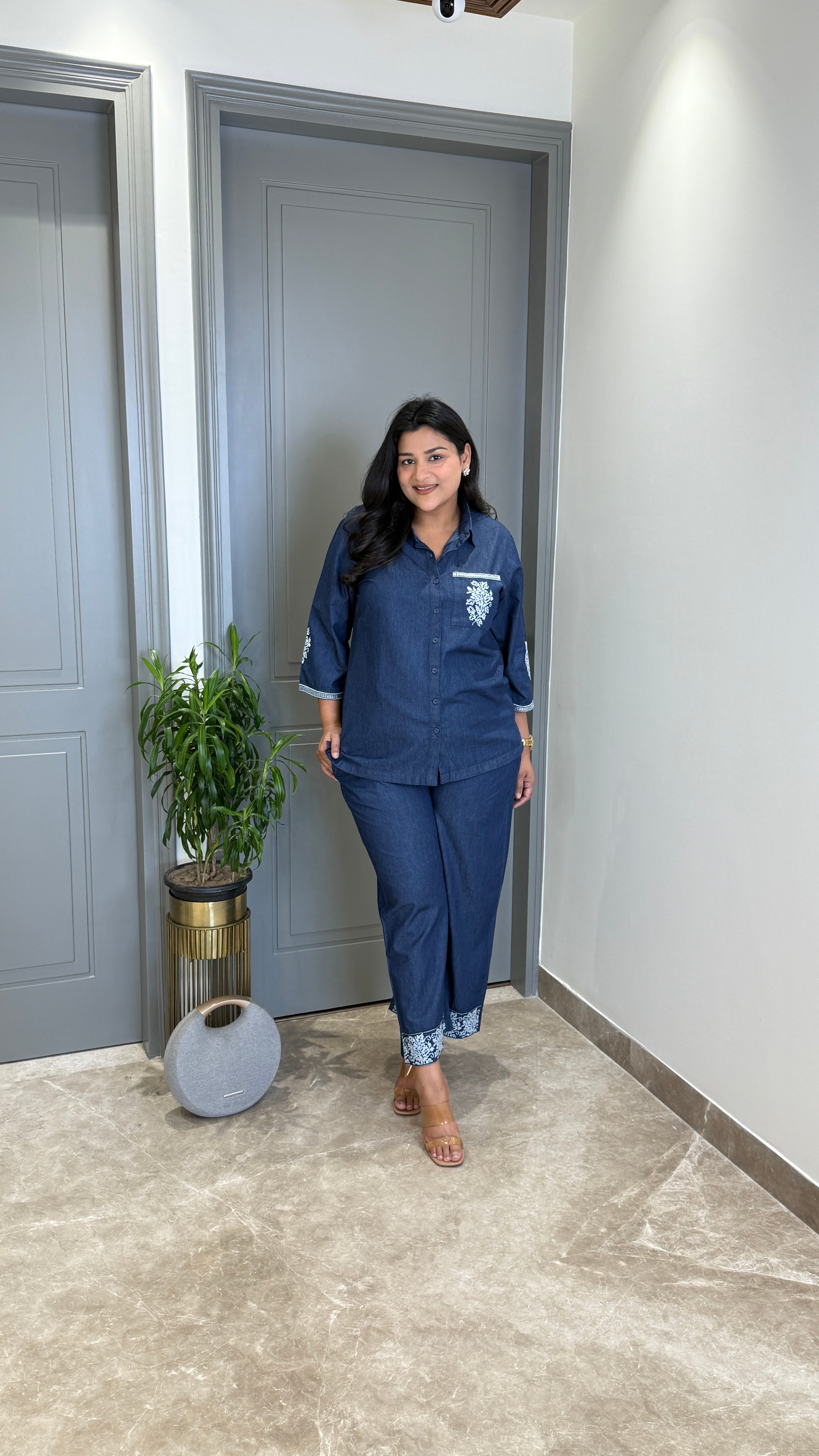 Denim Crossstitch Cord Set