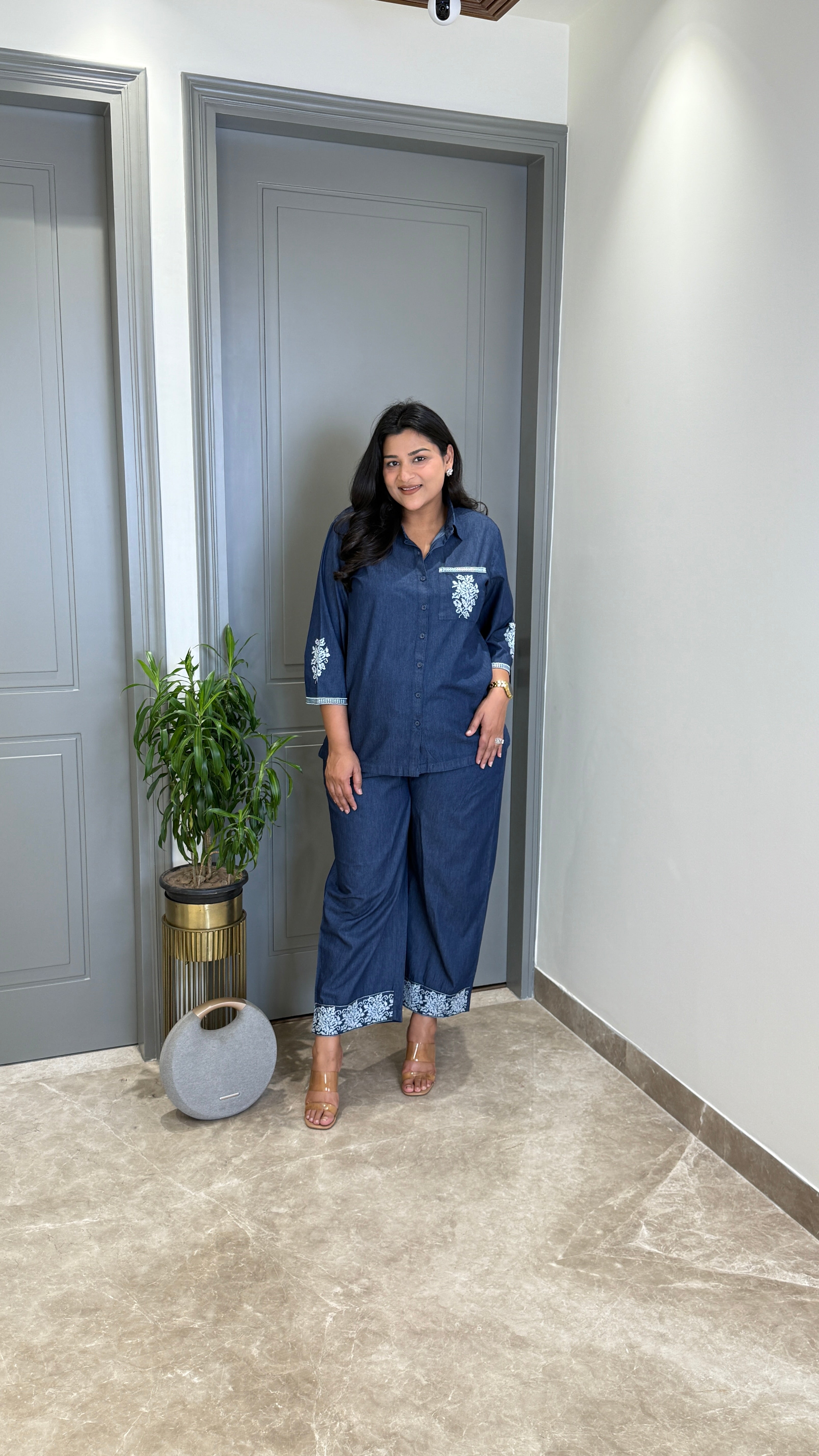 Denim Crossstitch Cord Set