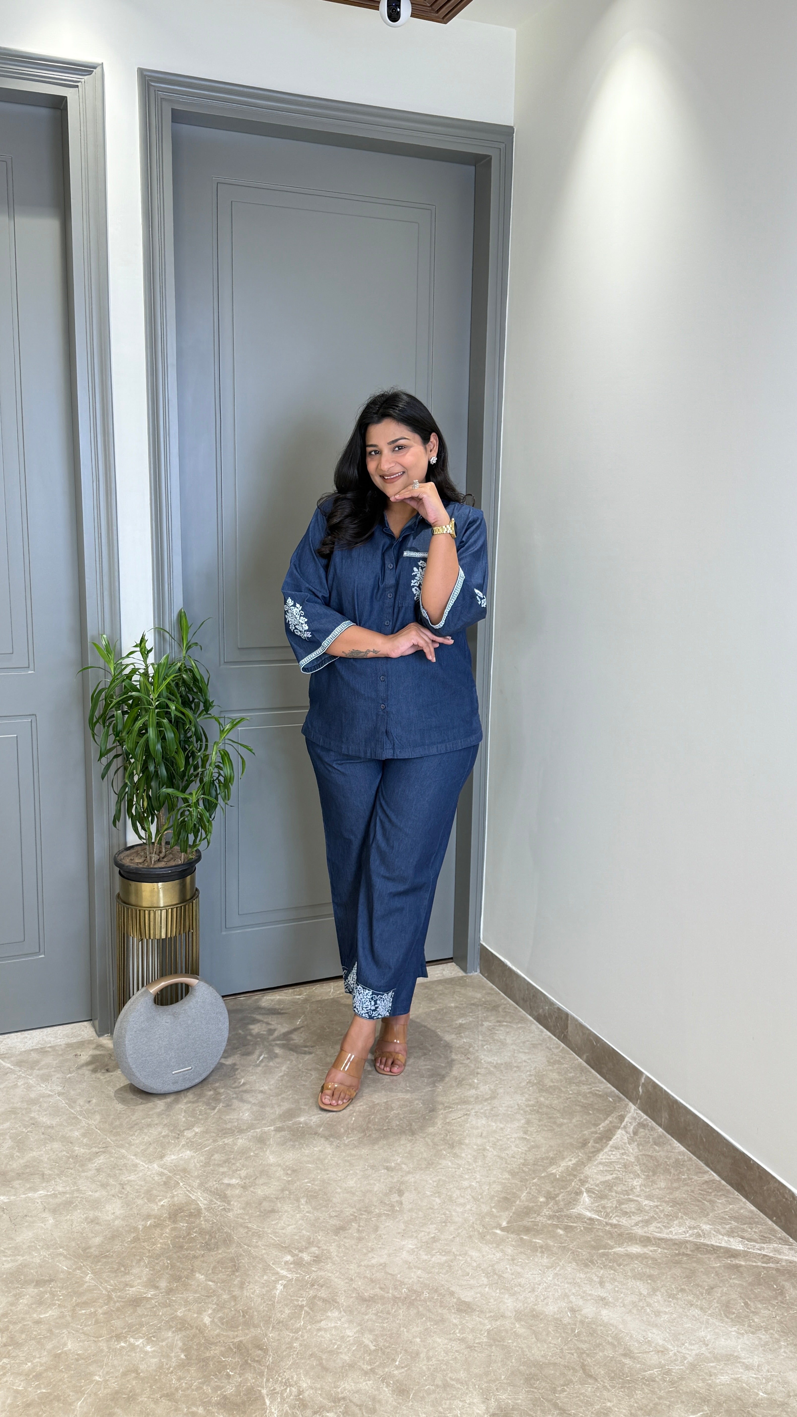 Denim Crossstitch Cord Set