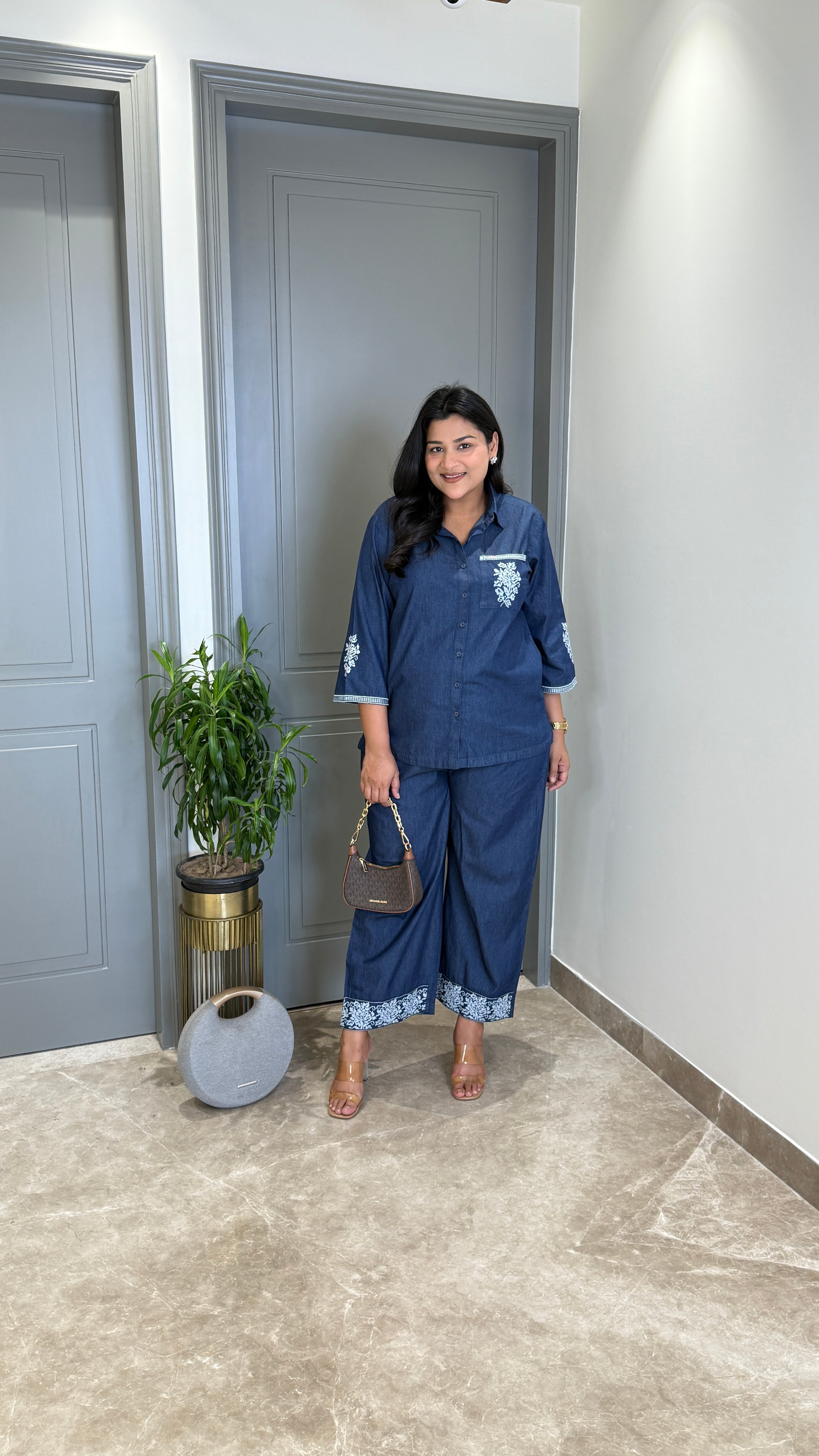 Denim Crossstitch Cord Set