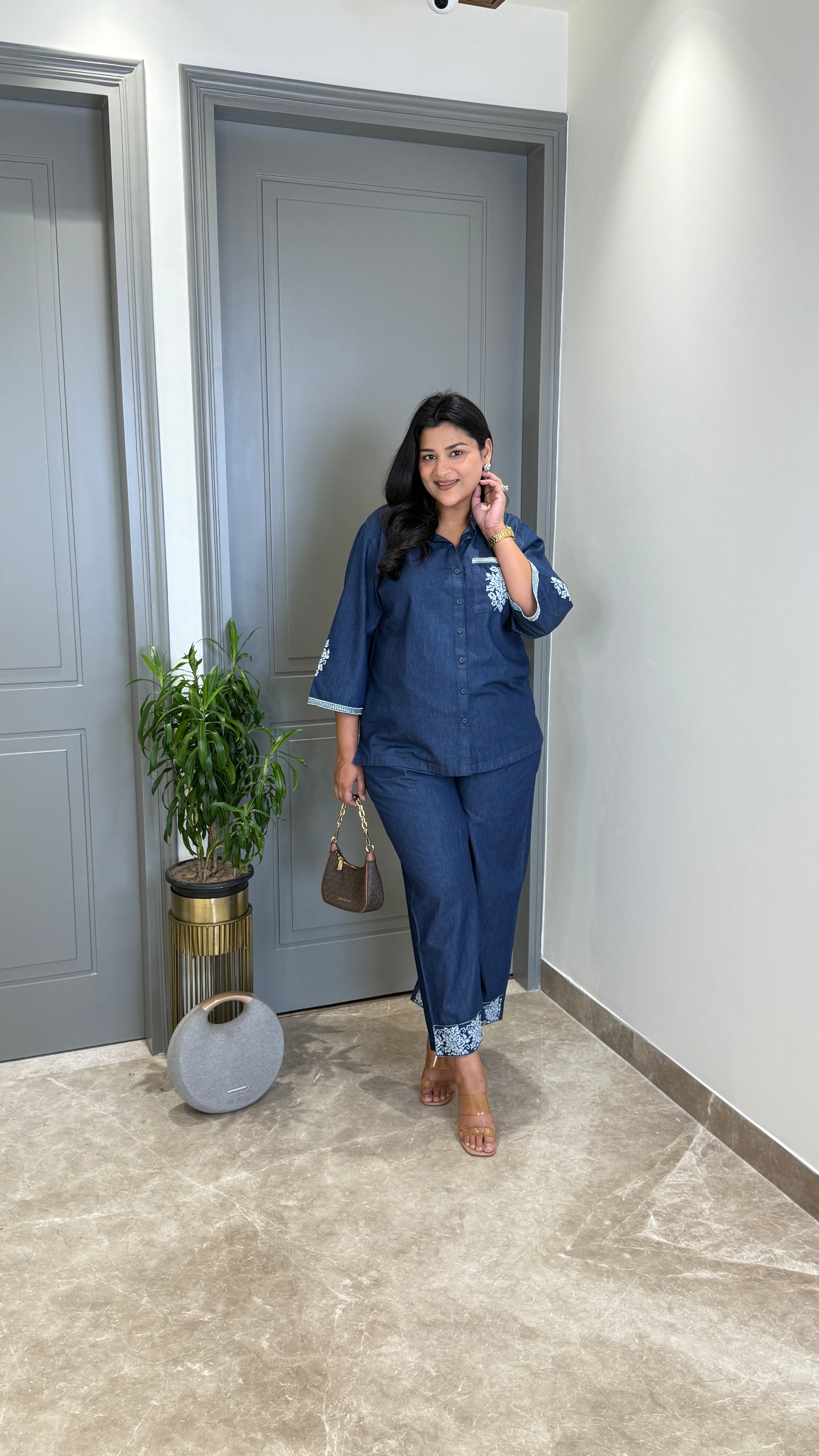 Denim Crossstitch Cord Set