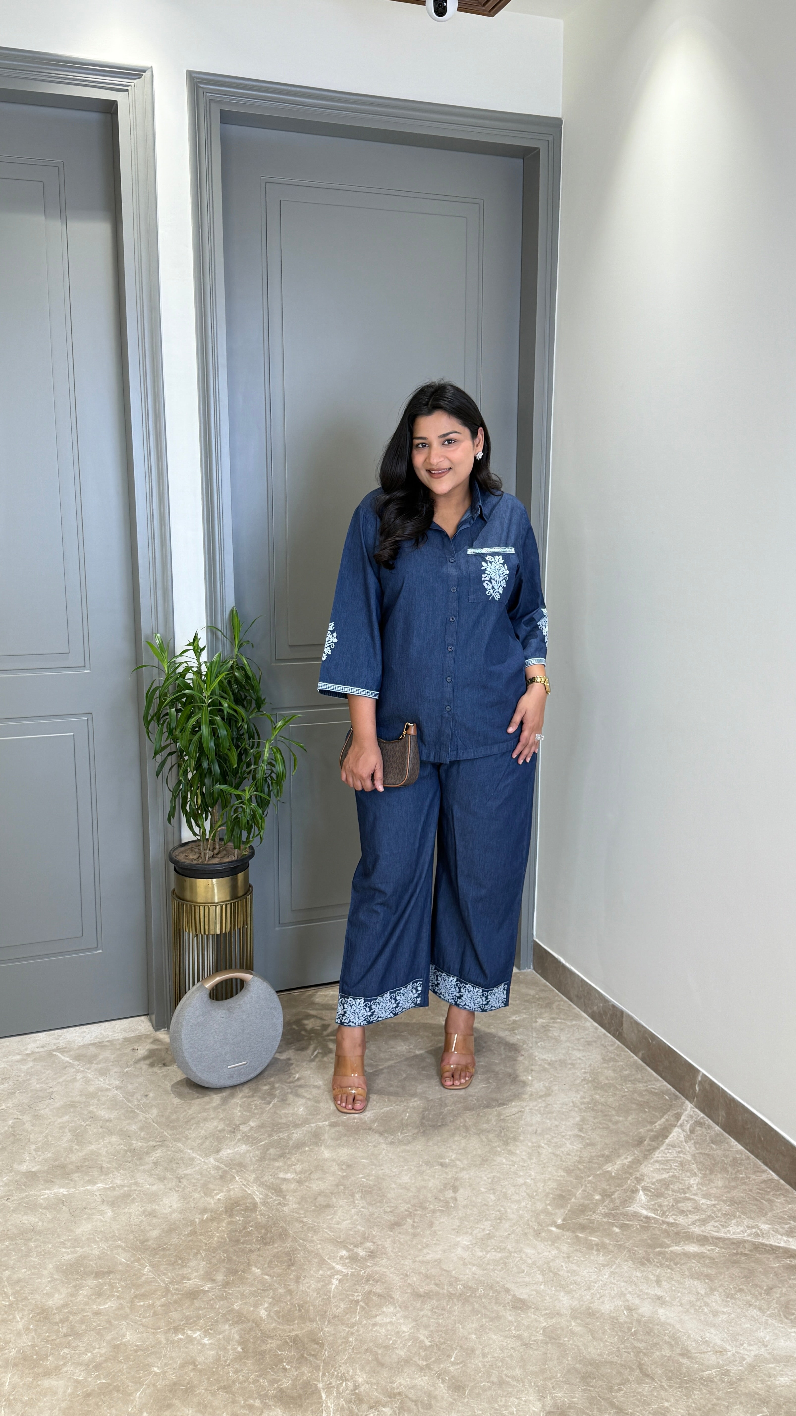 Denim Crossstitch Cord Set