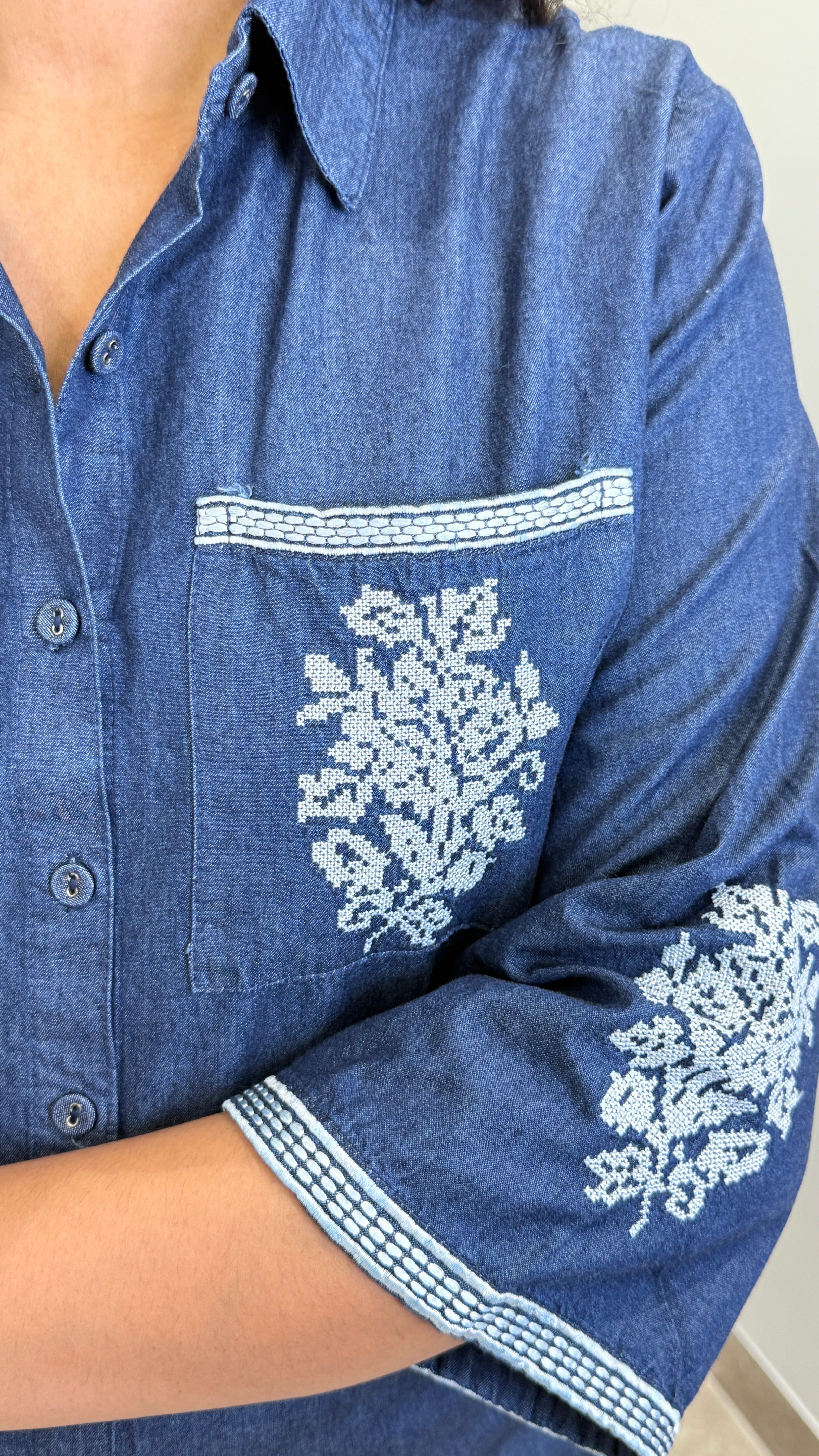 Denim Crossstitch Cord Set