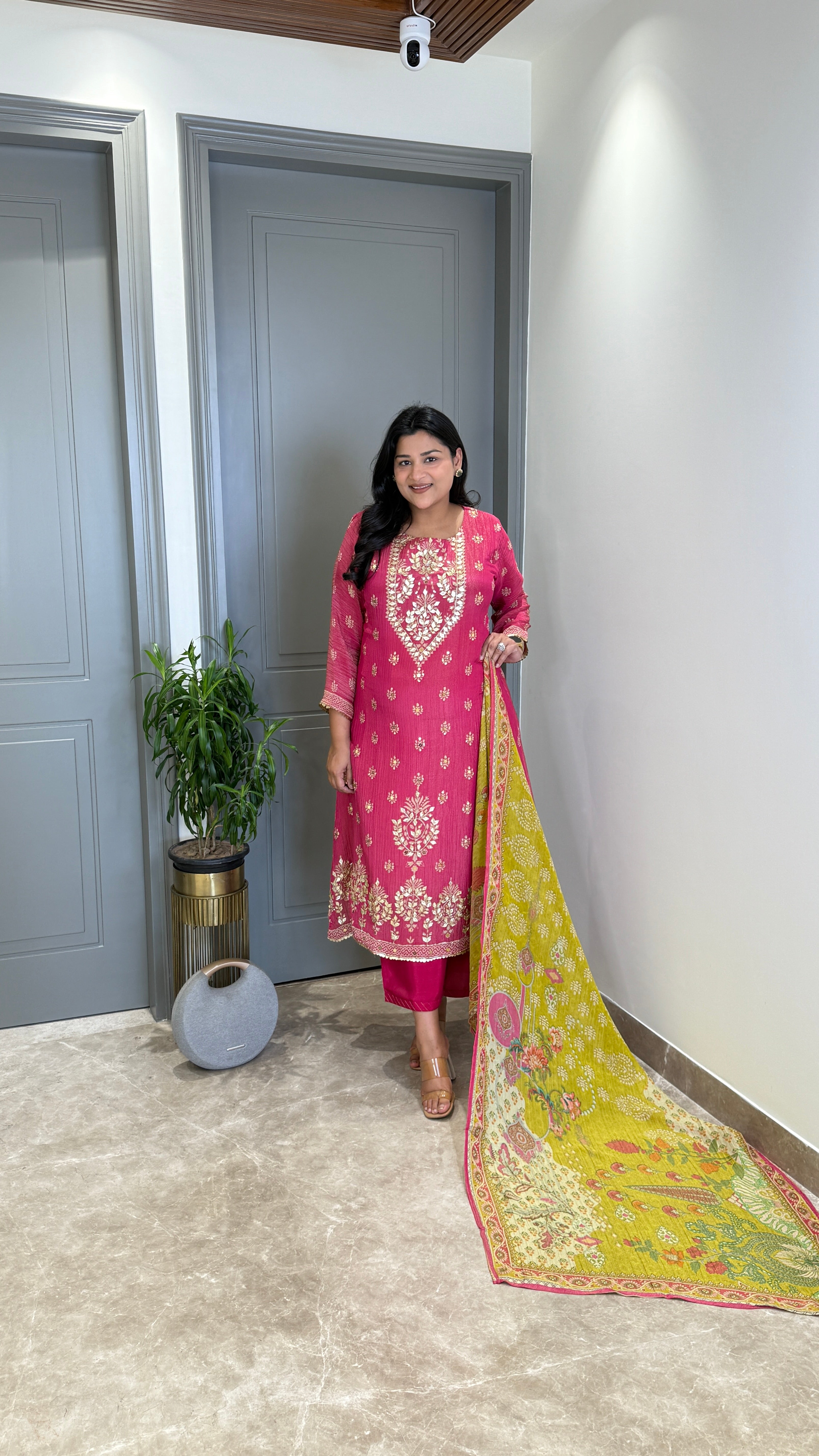 Pink Tissue Suit Set