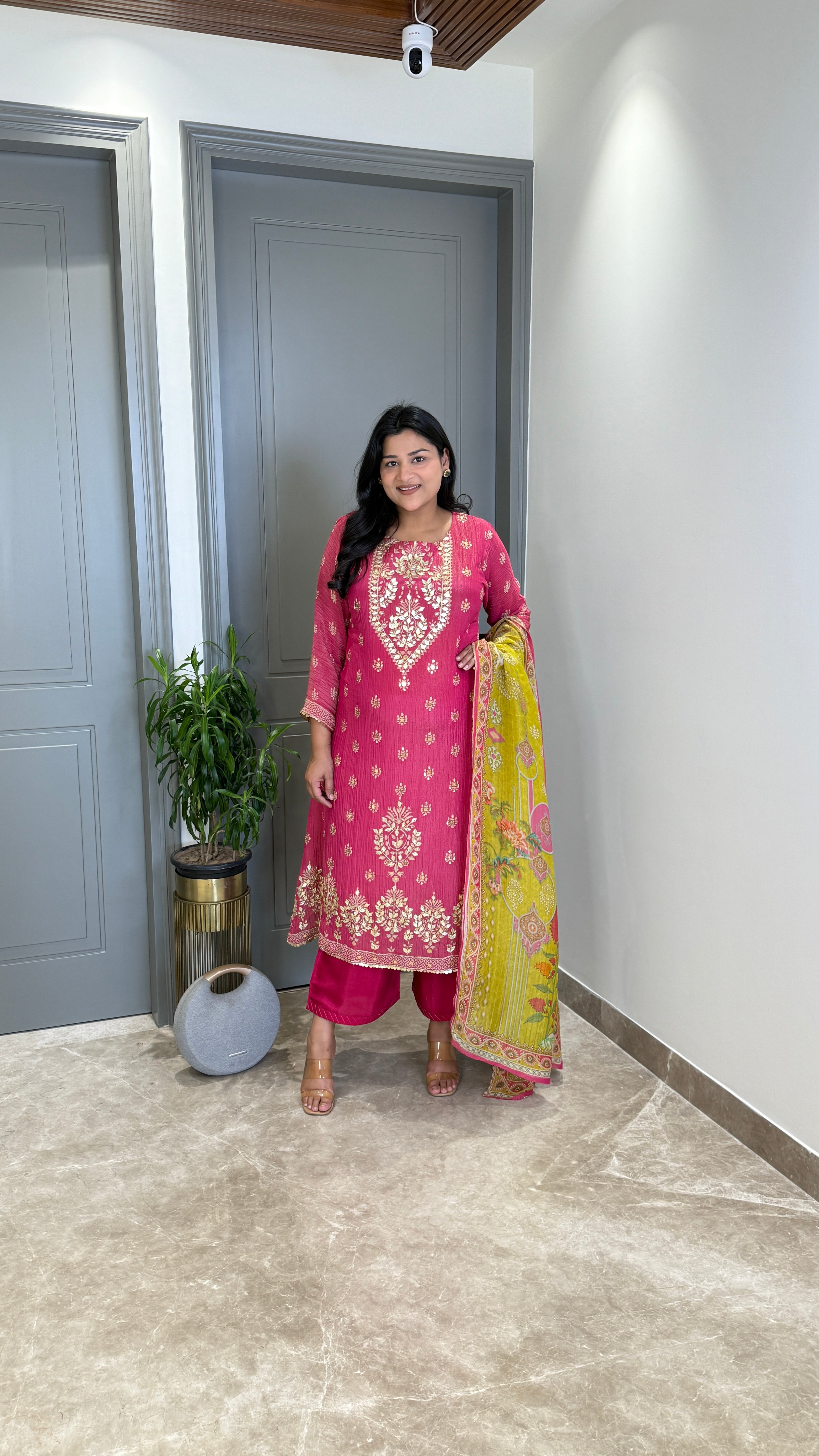 Pink Tissue Suit Set