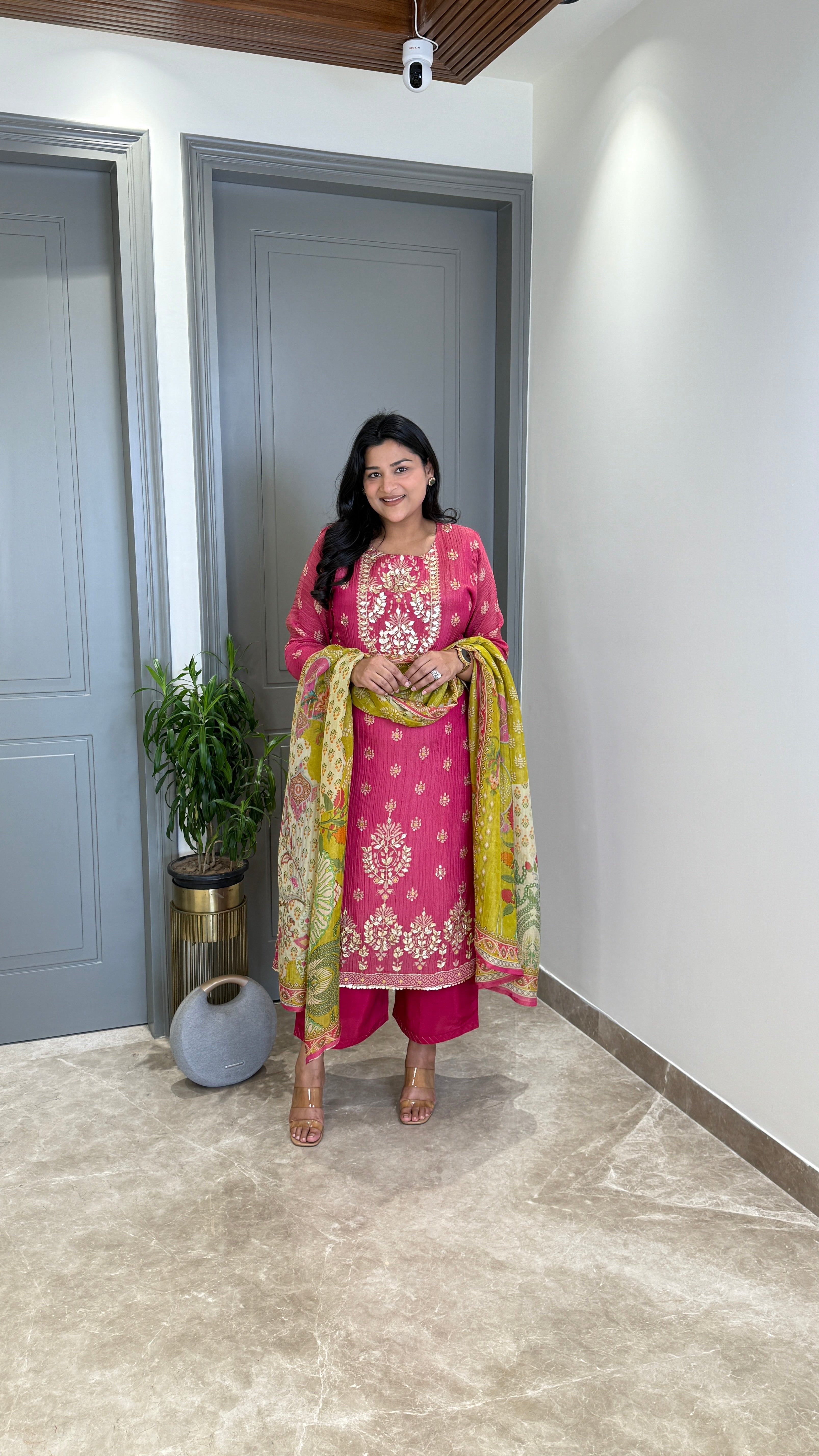 Pink Tissue Suit Set