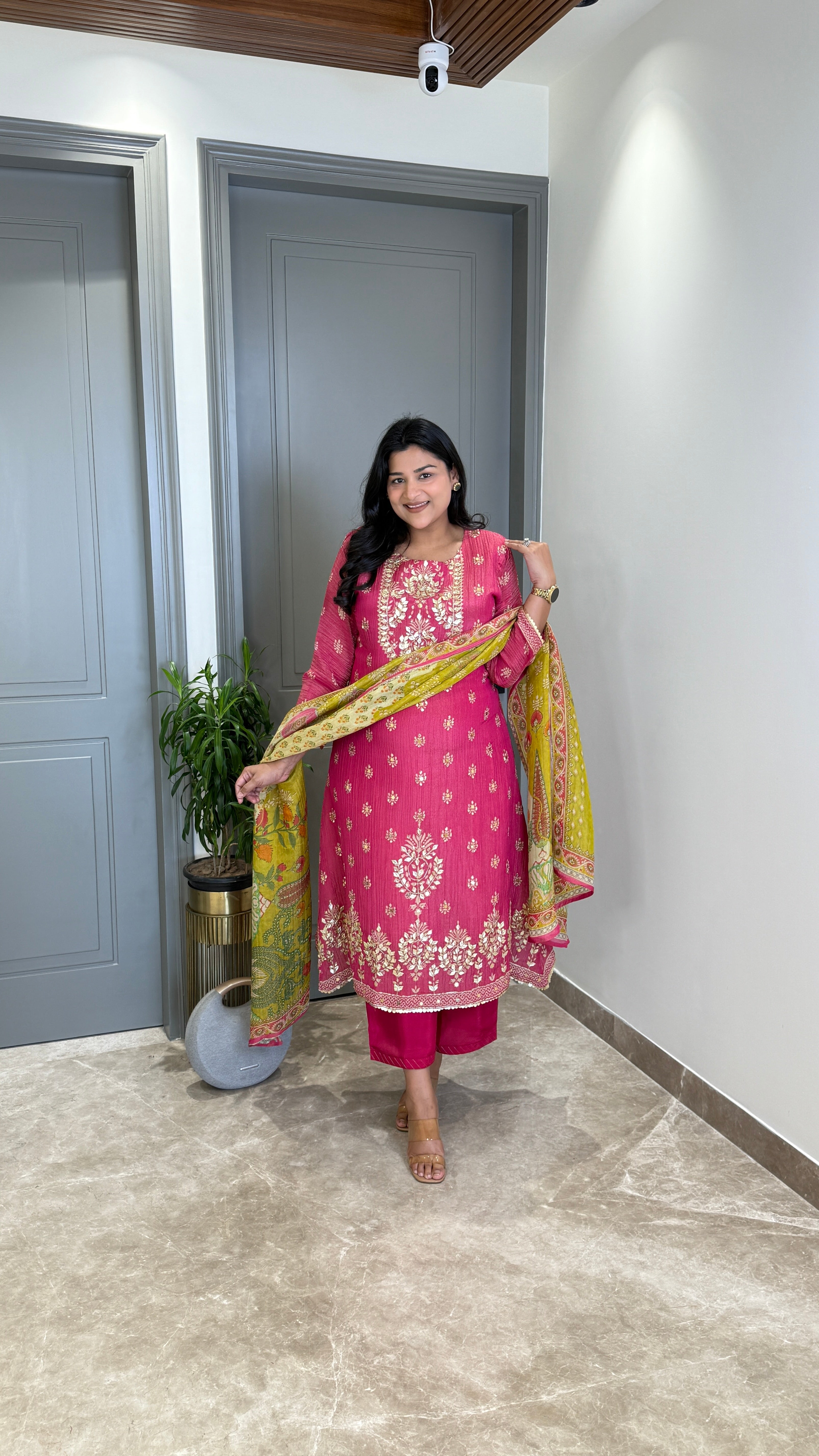 Pink Tissue Suit Set