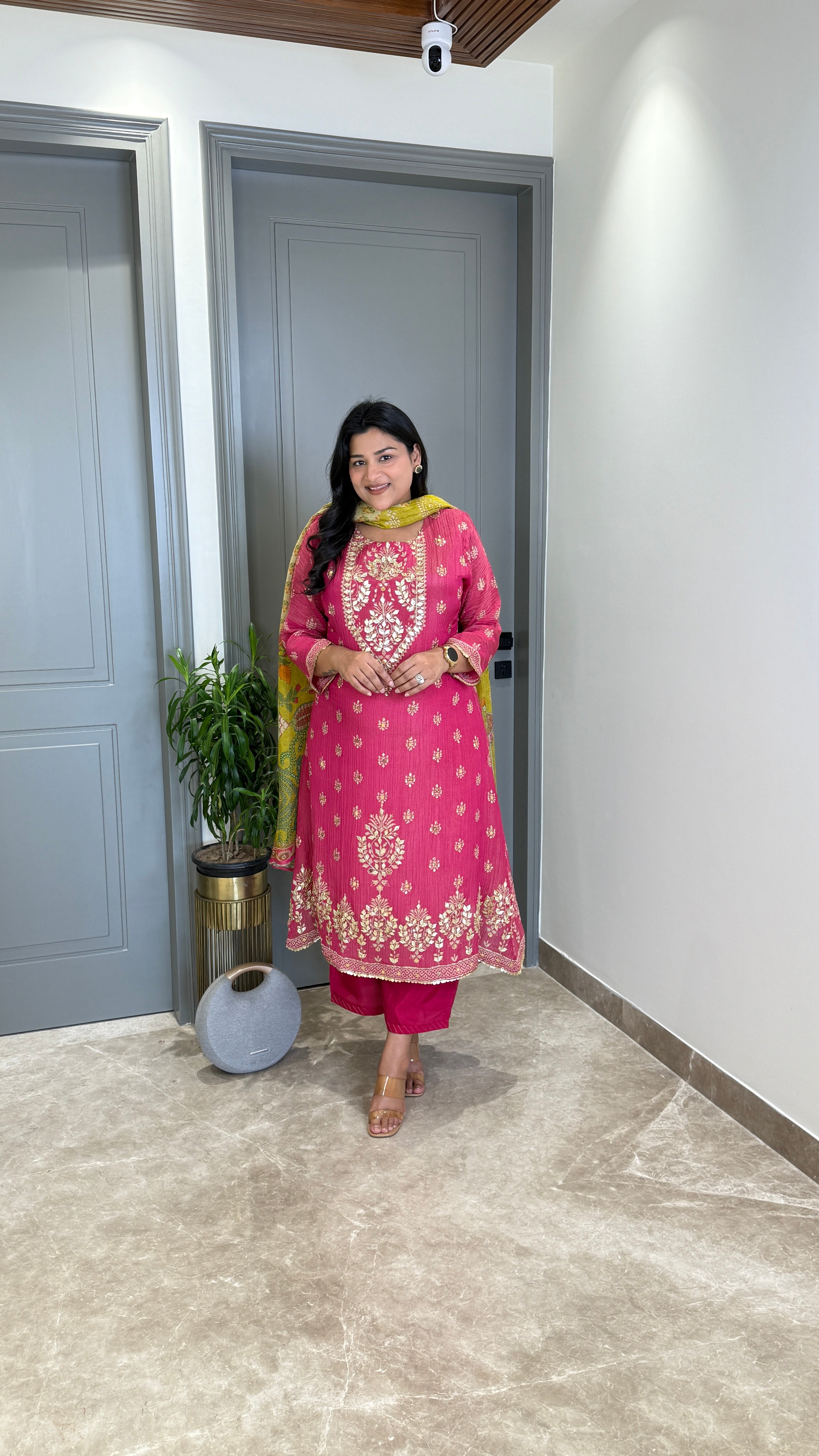 Pink Tissue Suit Set