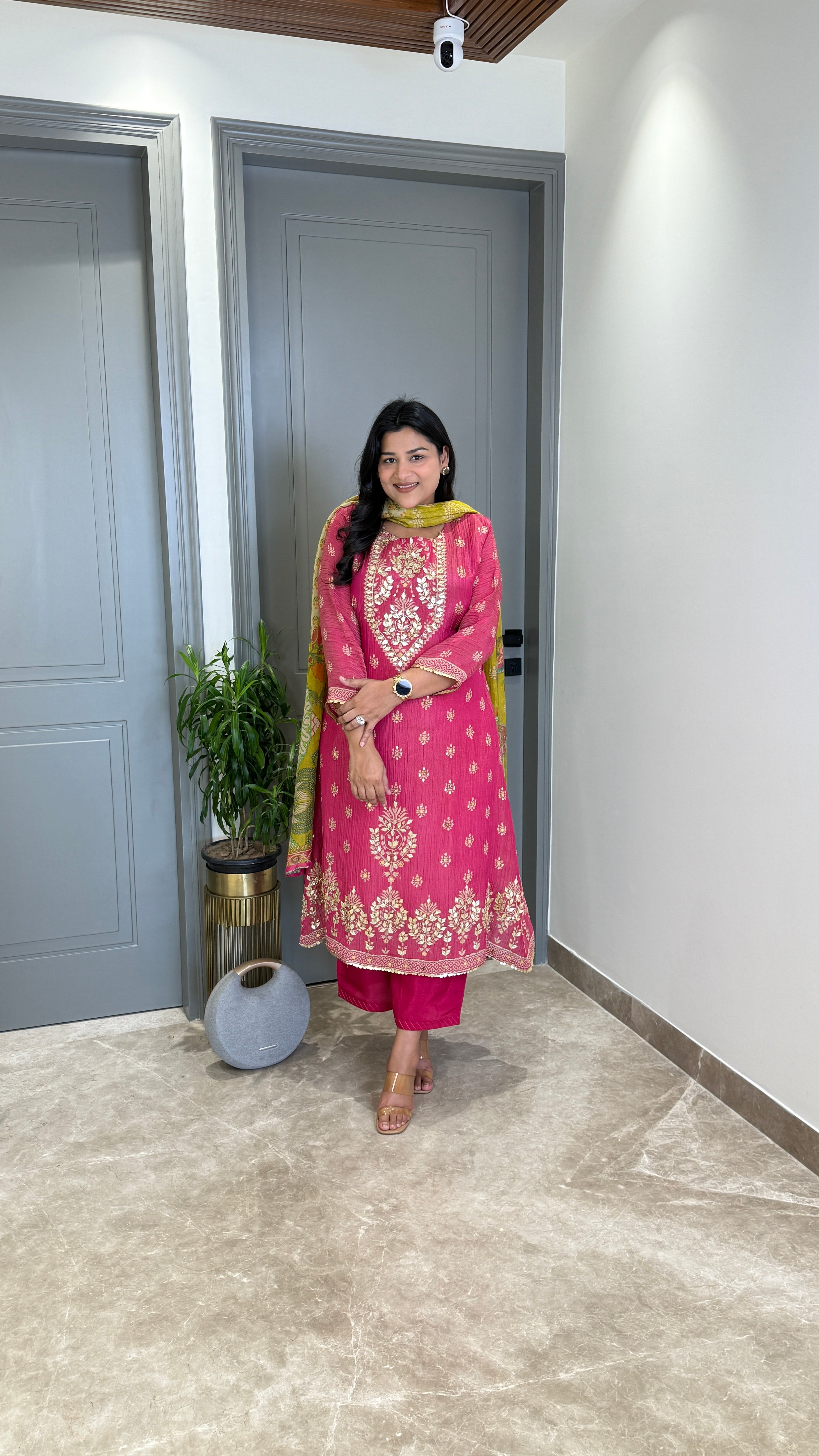 Pink Tissue Suit Set