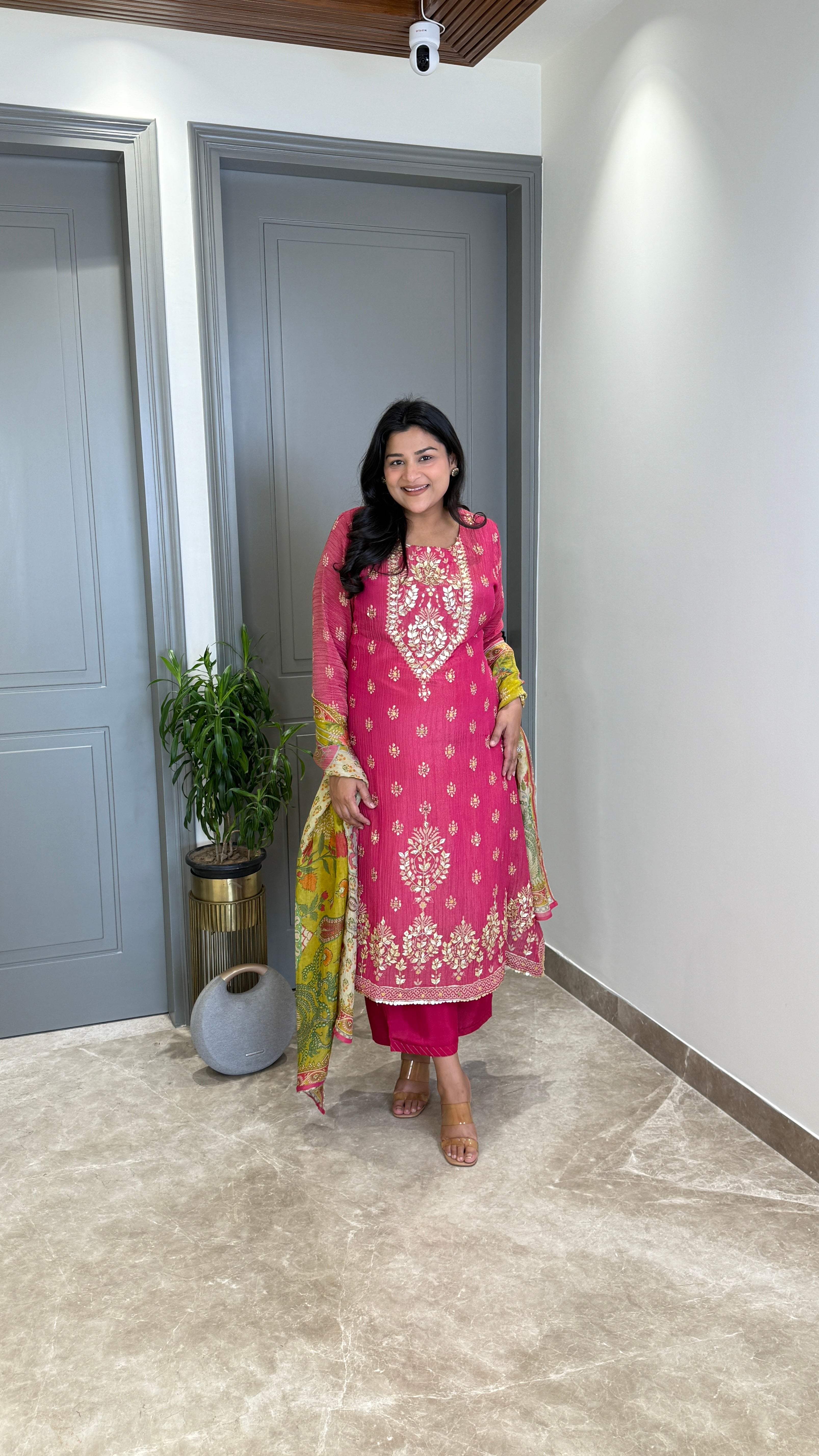 Pink Tissue Suit Set