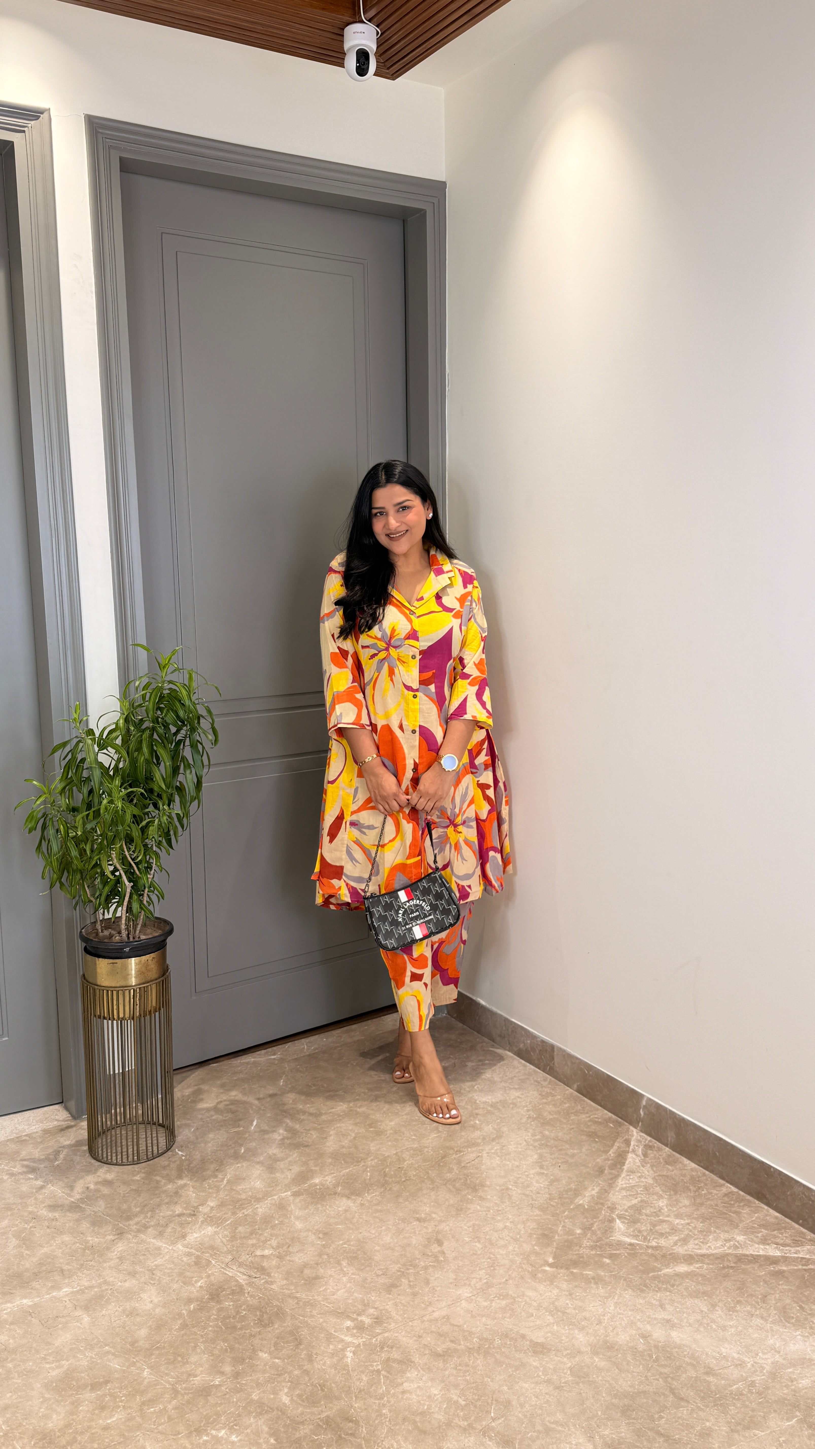 Orange Camouflage Cotton Cord Set shrisa.in
