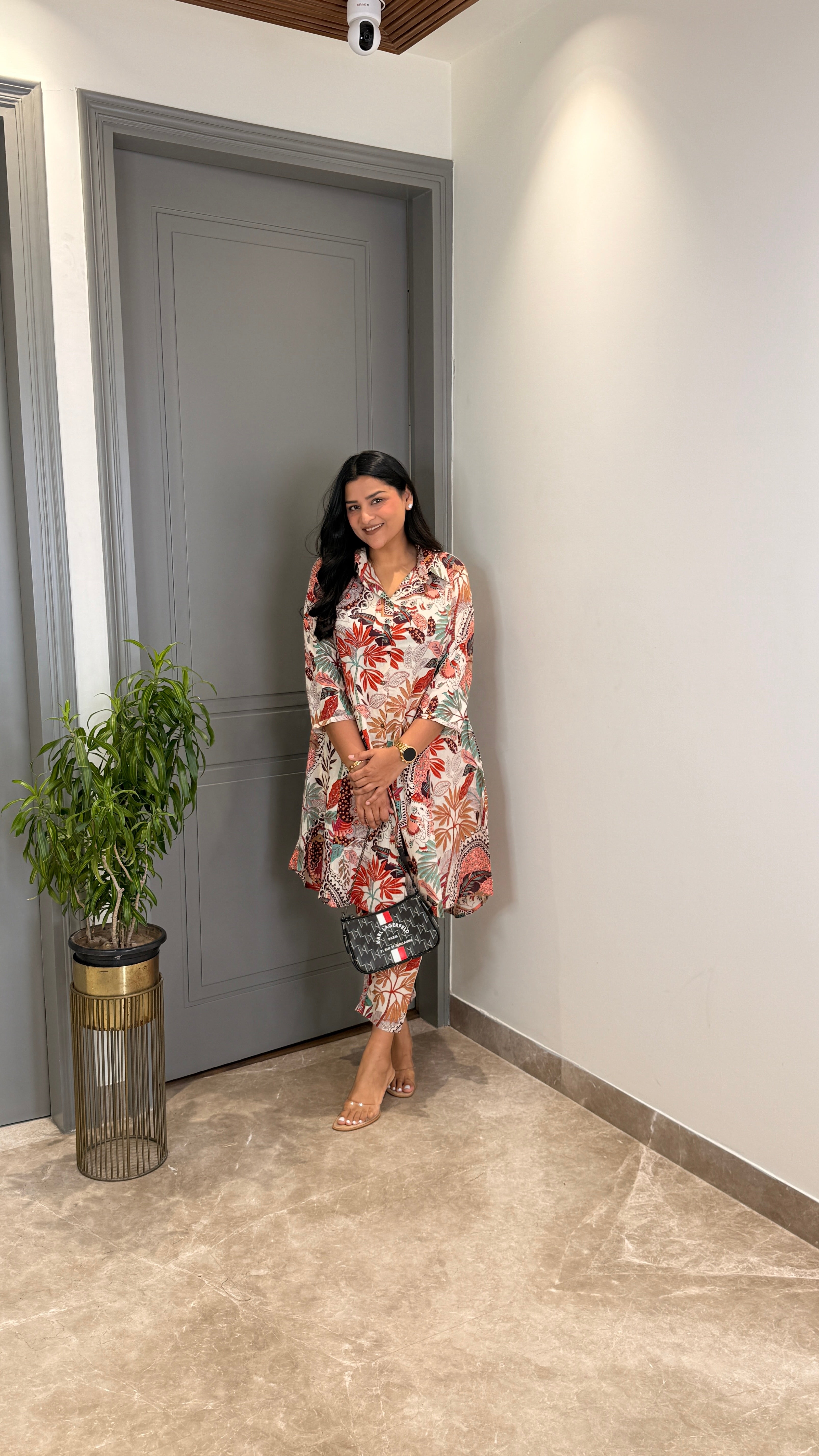 Multi Print Leaf Cotton Cord Set shrisa.in
