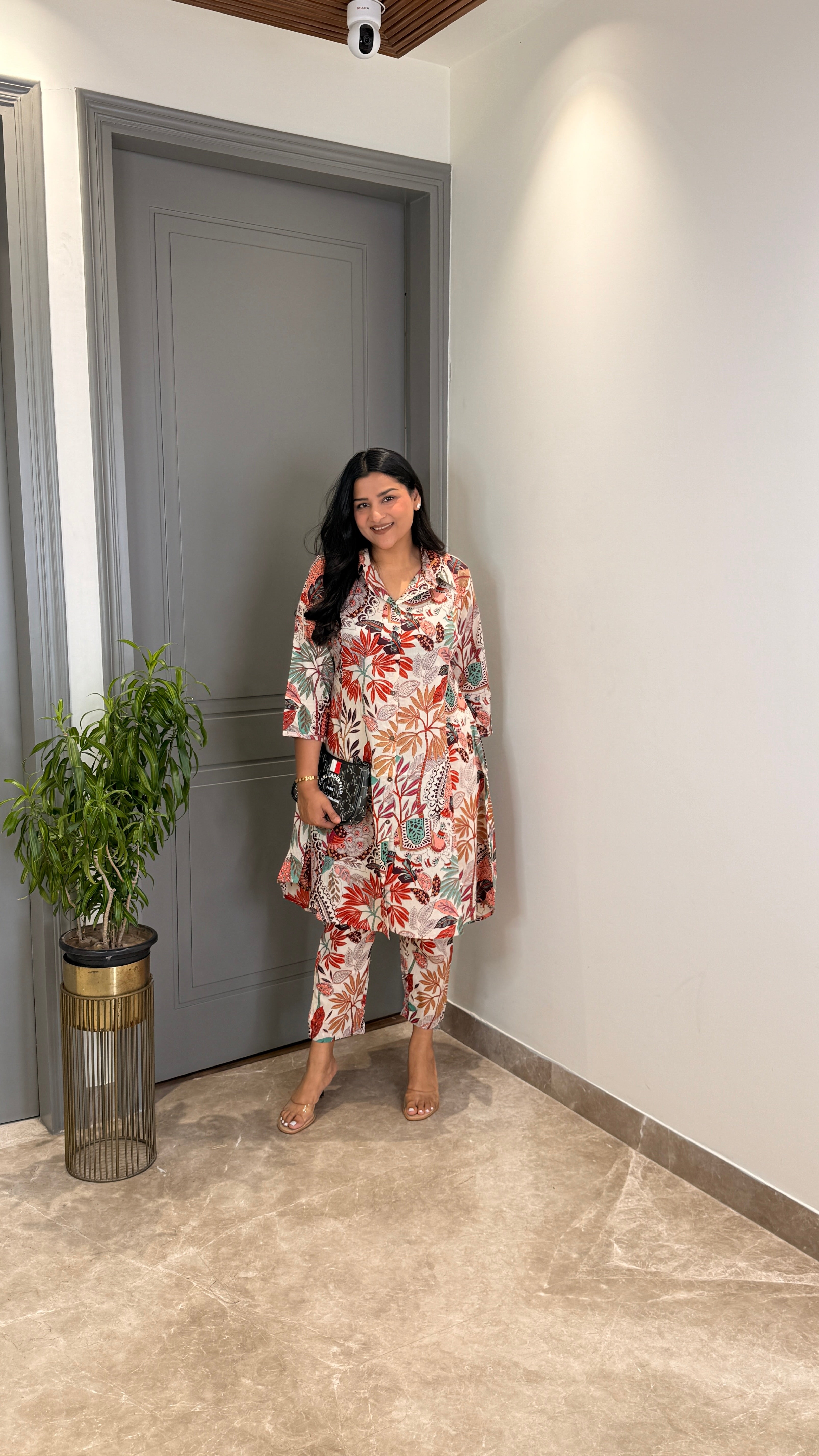 Multi Print Leaf Cotton Cord Set shrisa.in