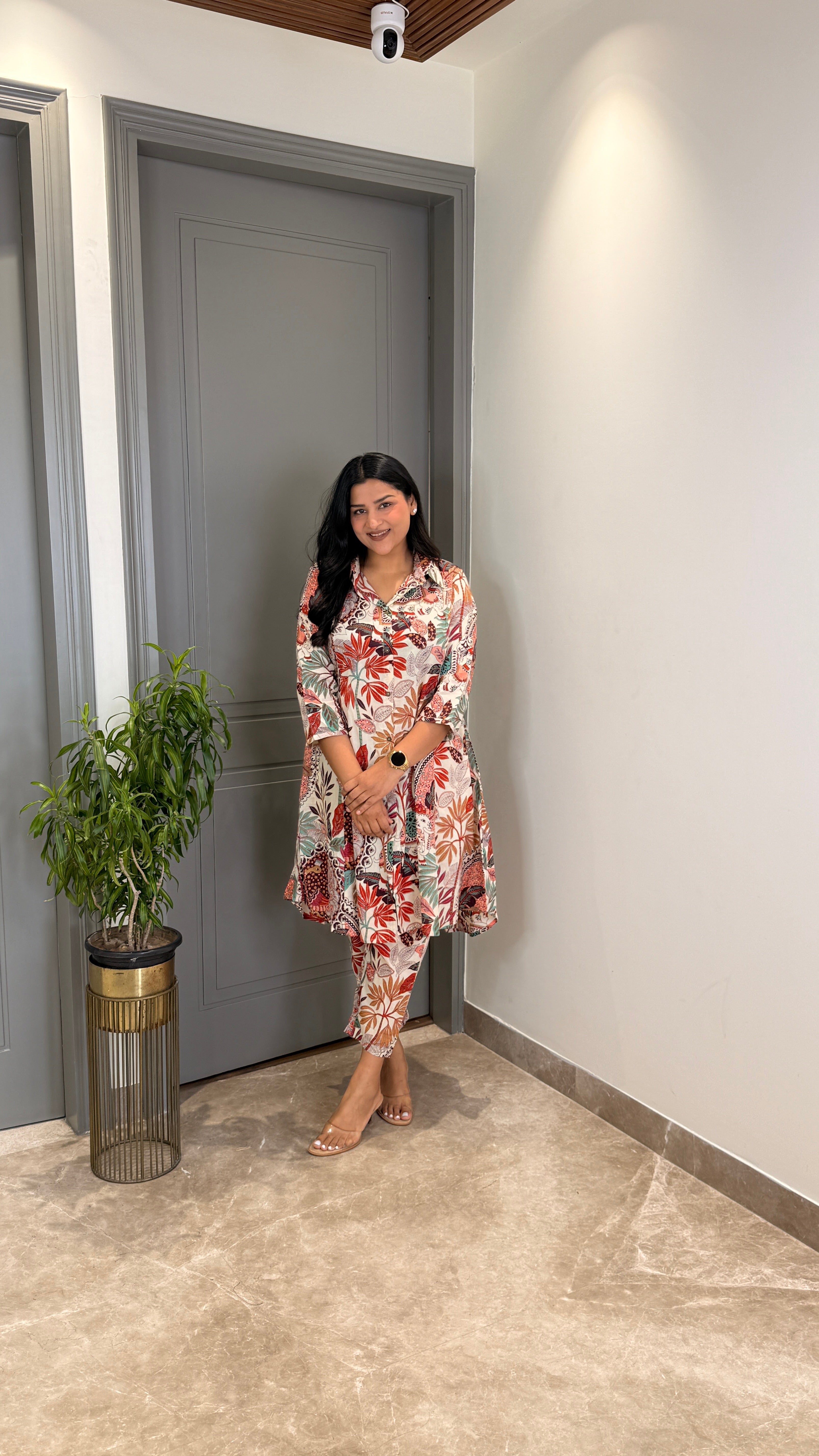 Multi Print Leaf Cotton Cord Set shrisa.in