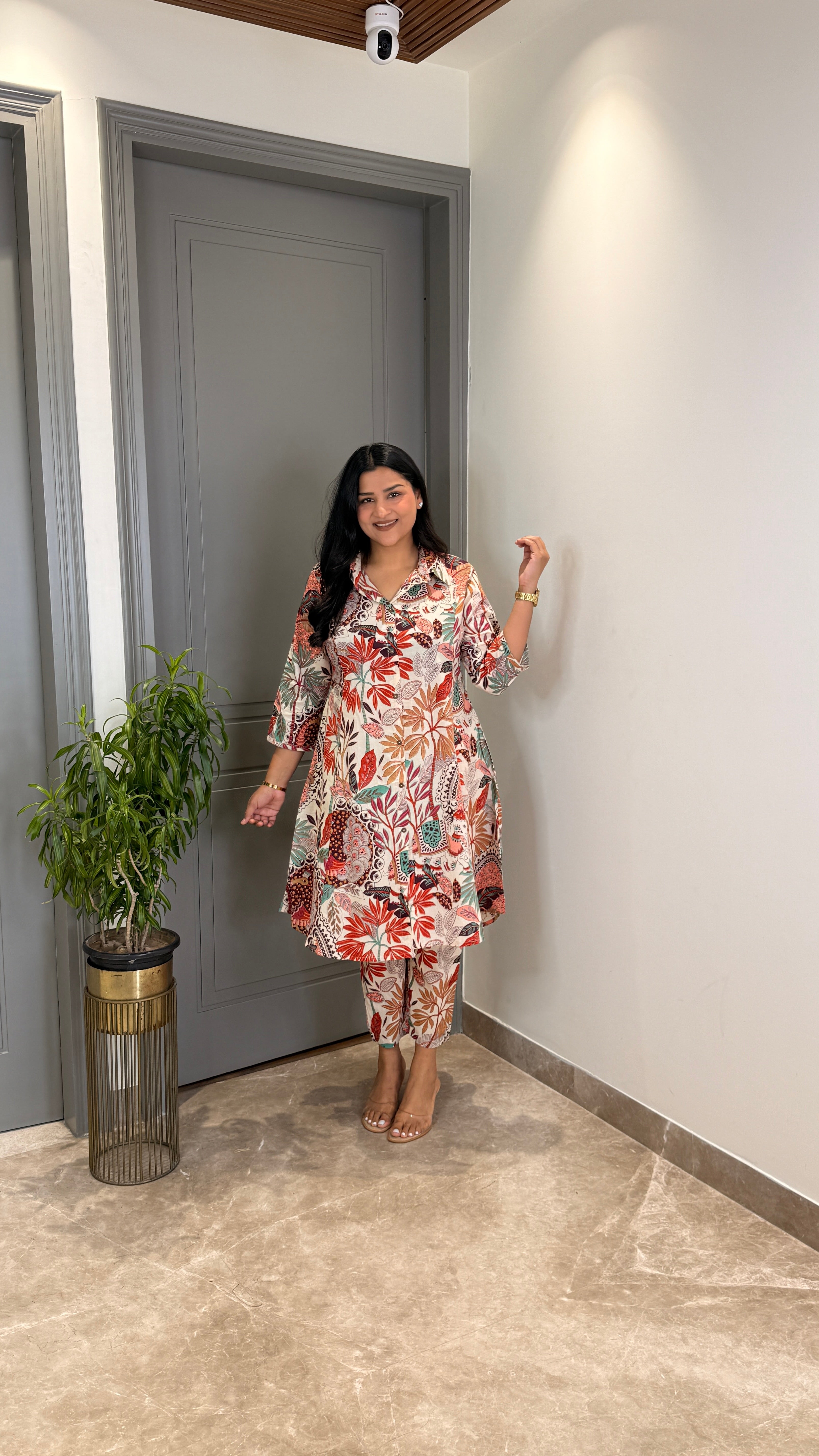 Multi Print Leaf Cotton Cord Set shrisa.in