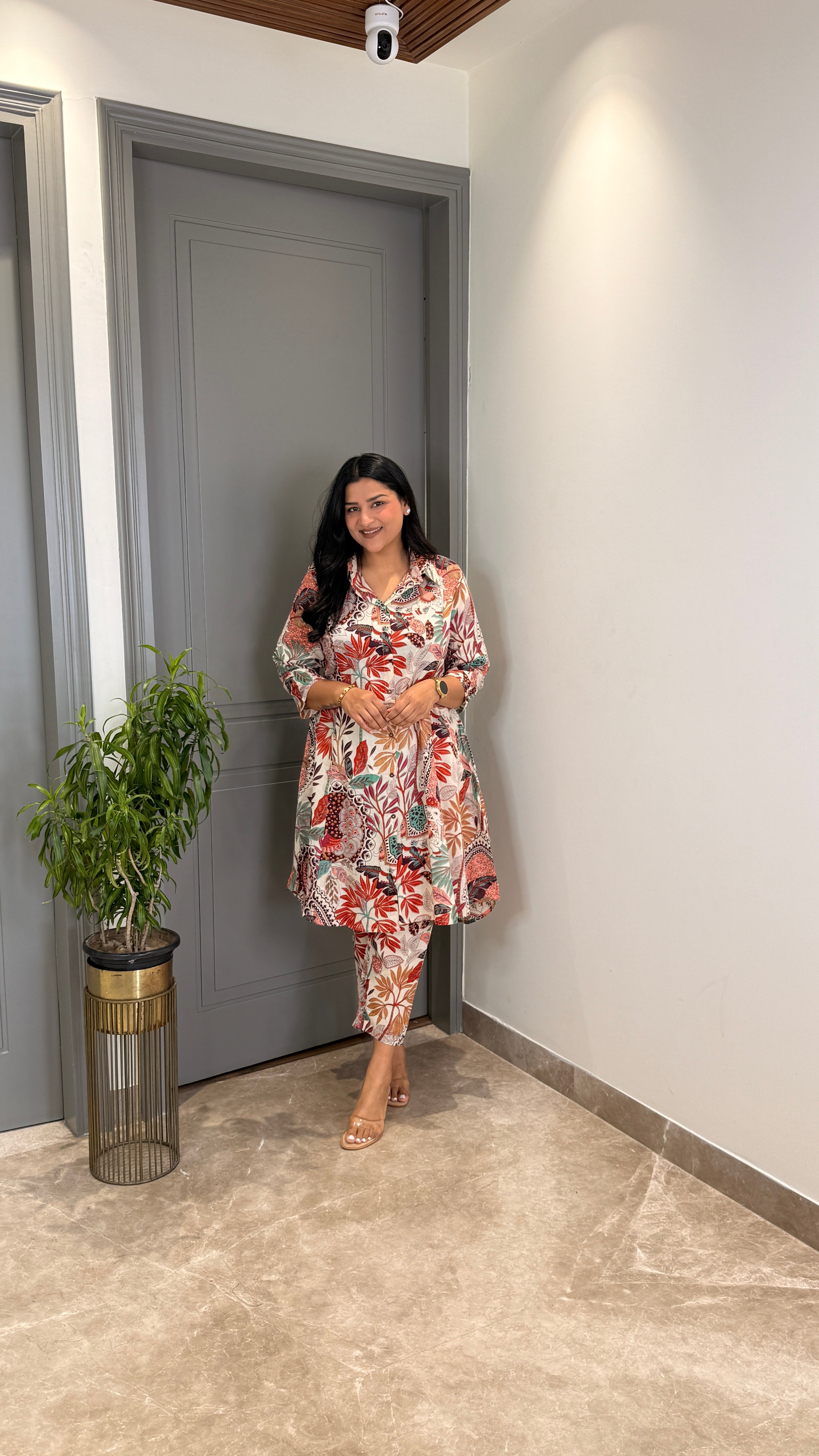 Multi Print Leaf Cotton Cord Set shrisa.in