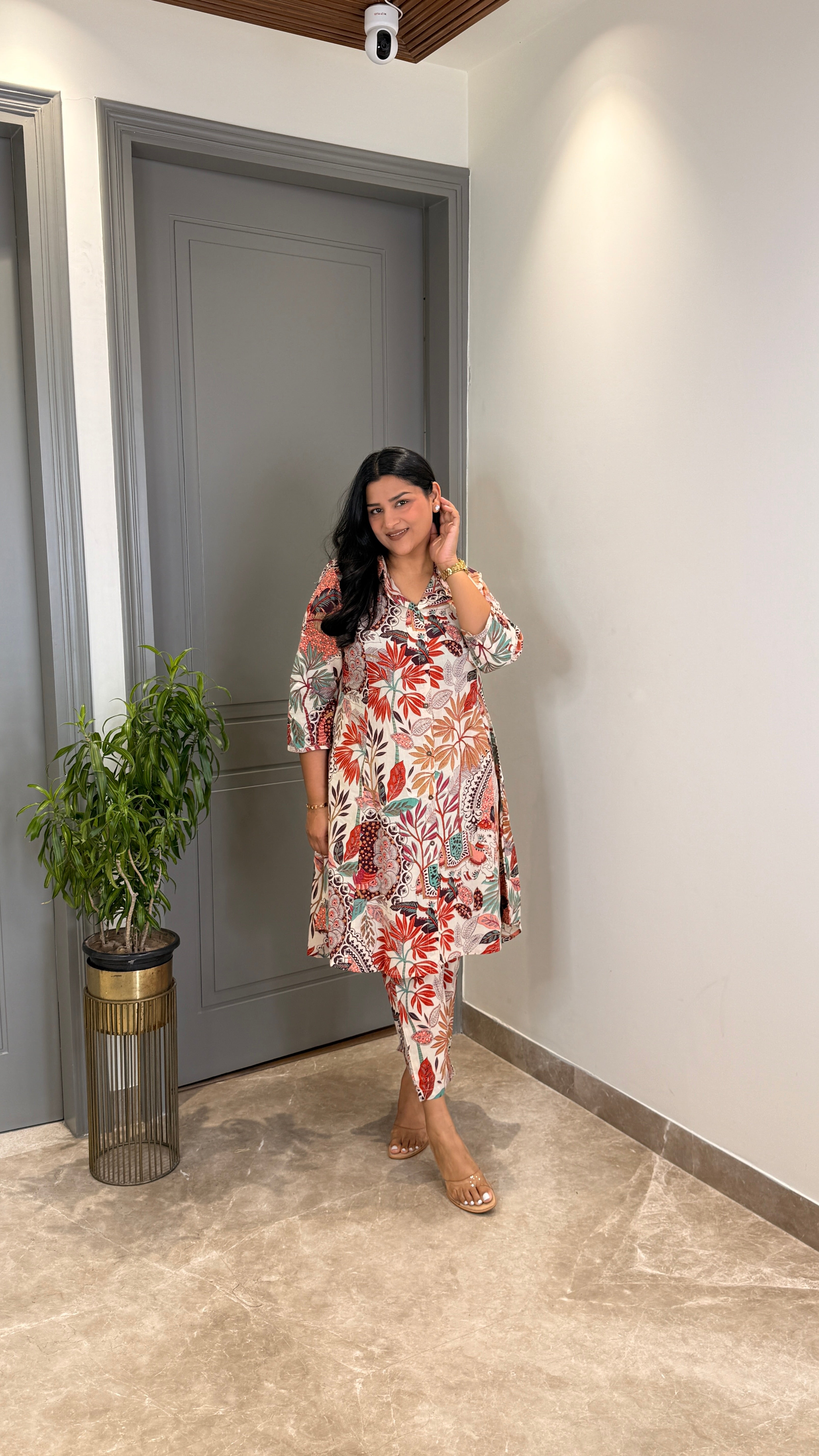 Multi Print Leaf Cotton Cord Set shrisa.in