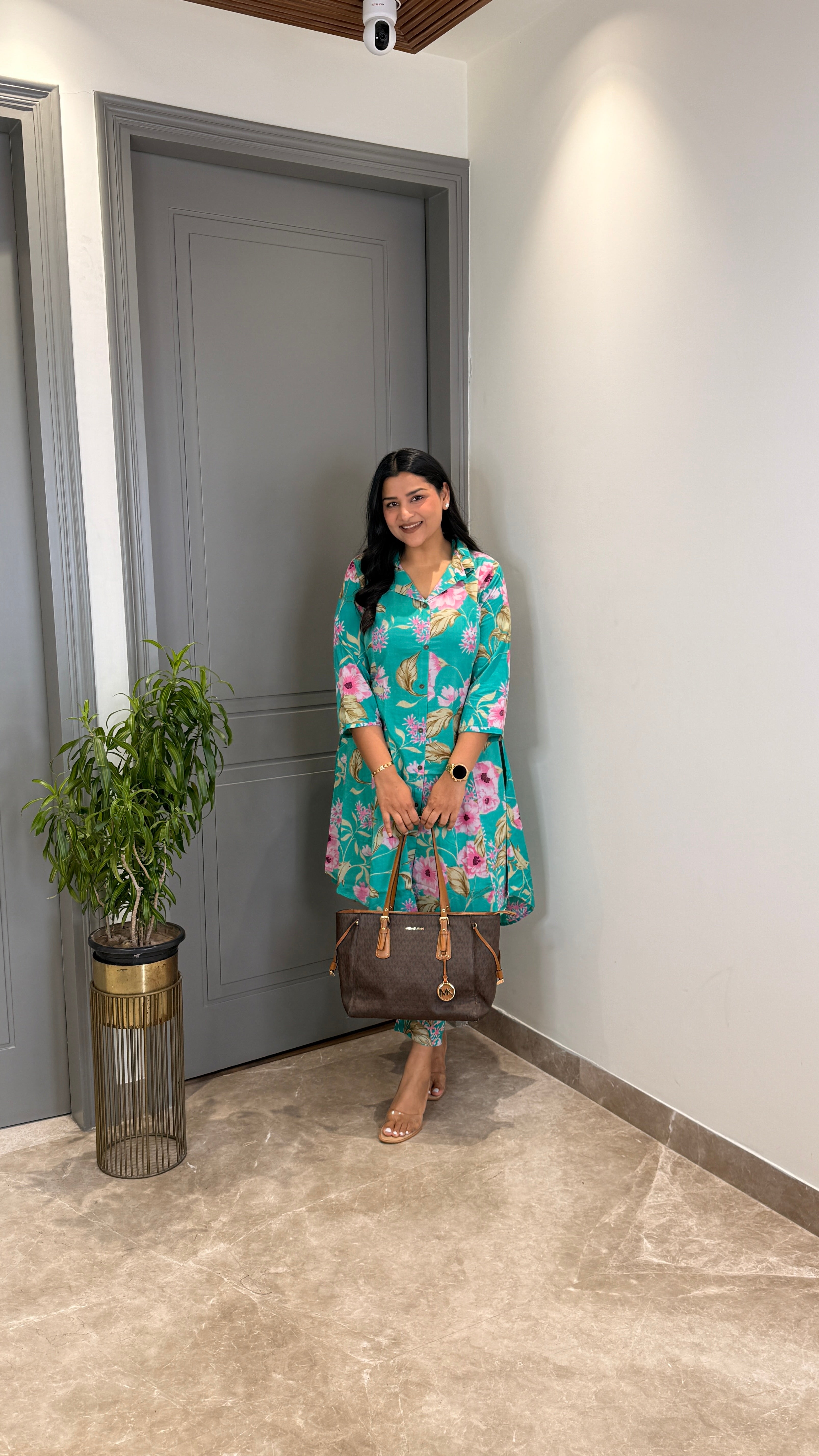 Printed Firozi Cotton Cord Set shrisa.in