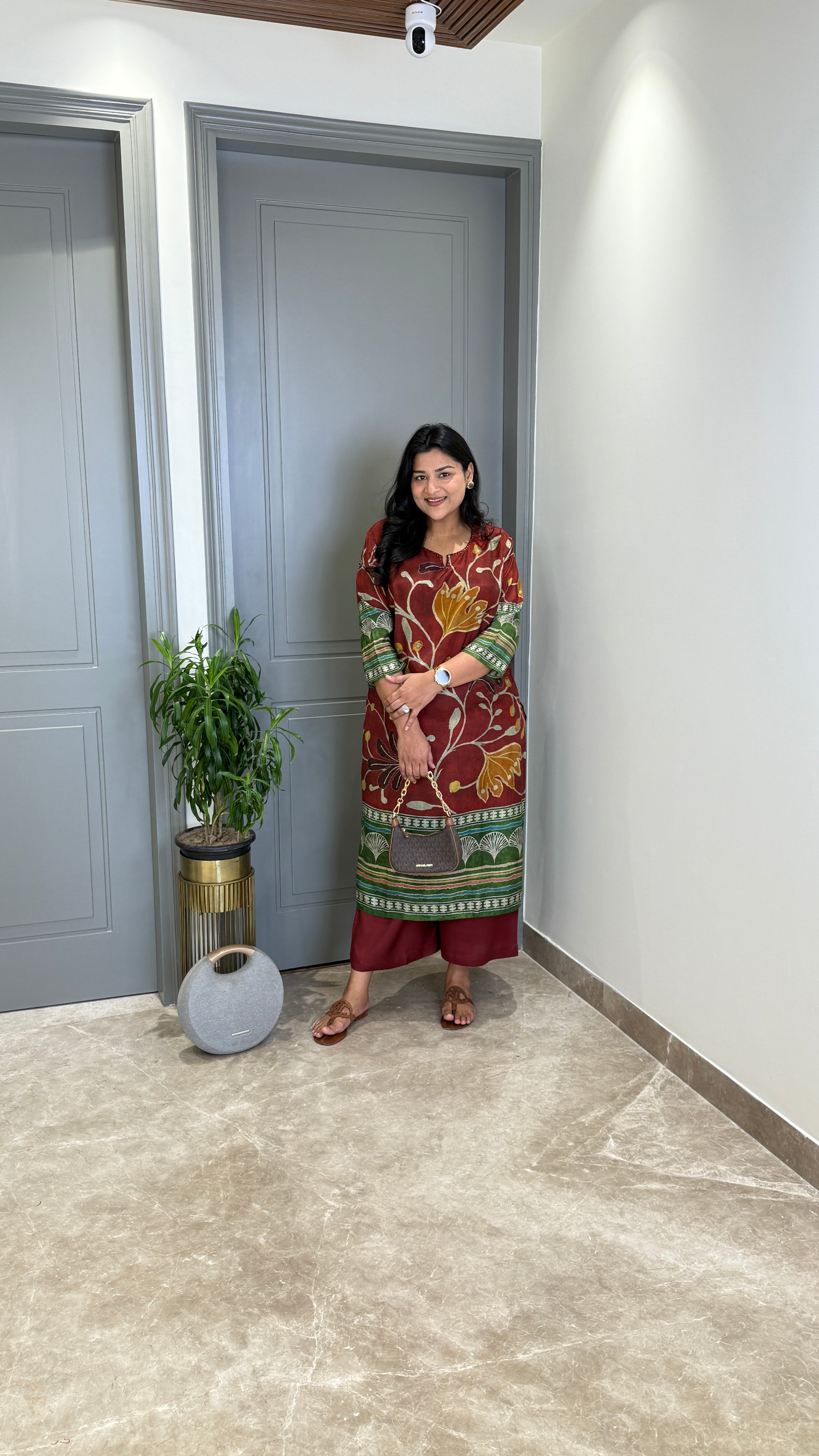 Kalamkari Maroon Kurta Pants