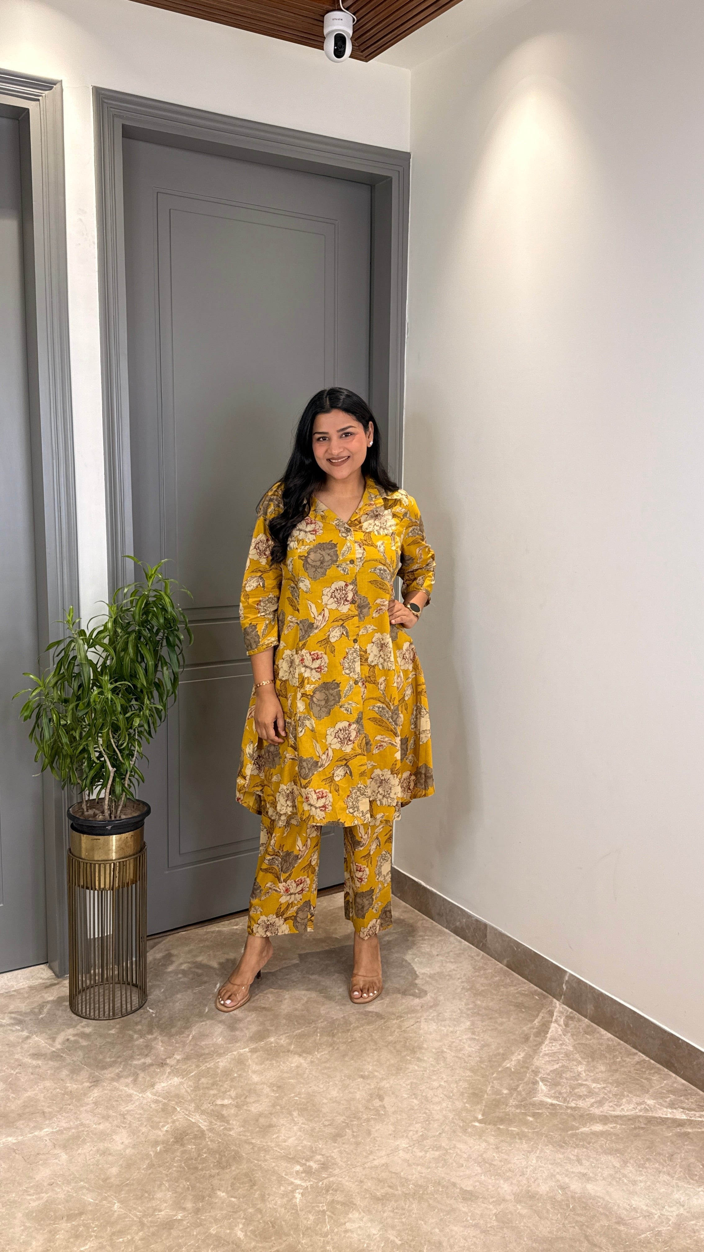 Yellow Marigold Cotton Cord Set shrisa.in