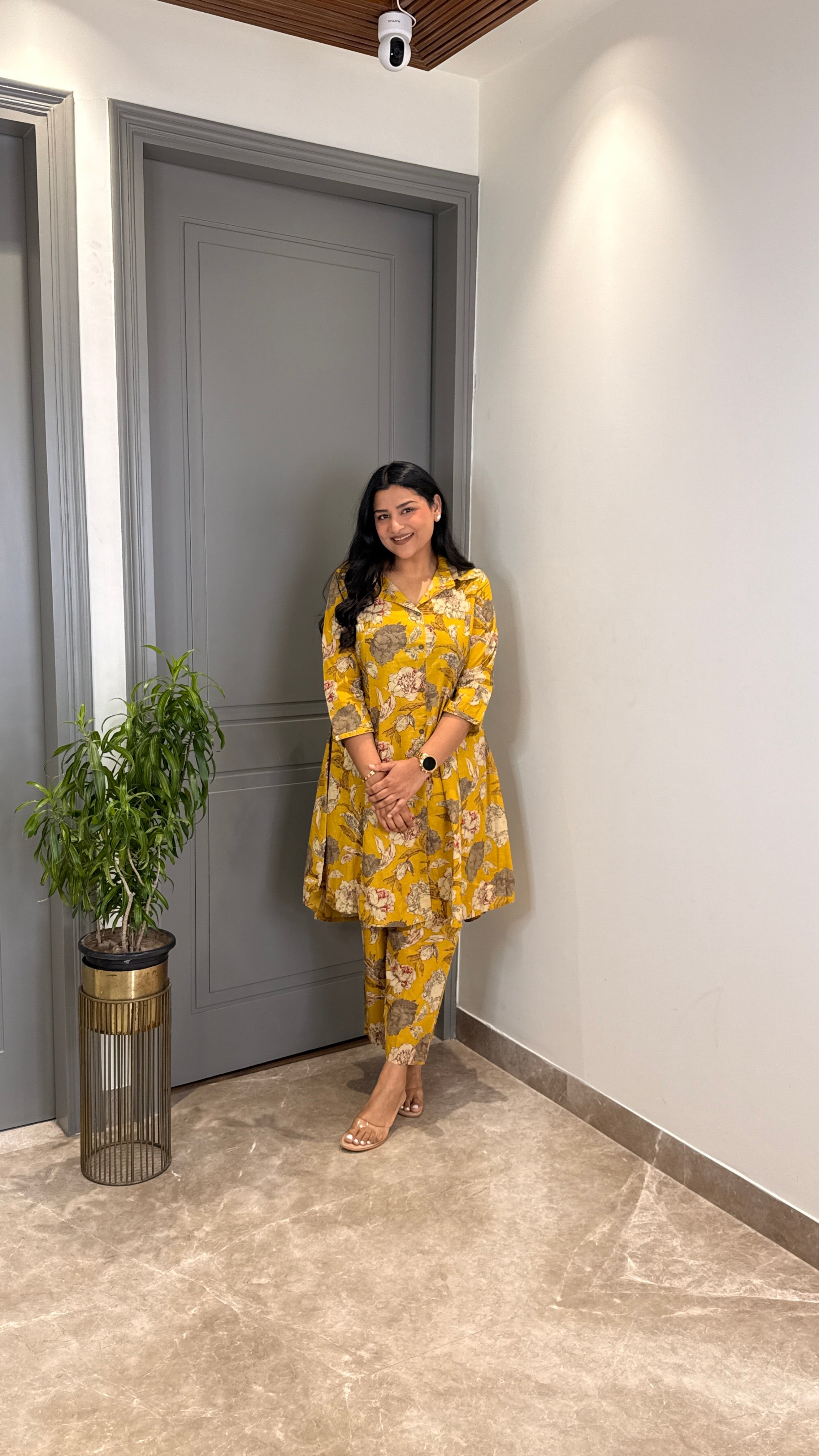 Yellow Marigold Cotton Cord Set shrisa.in