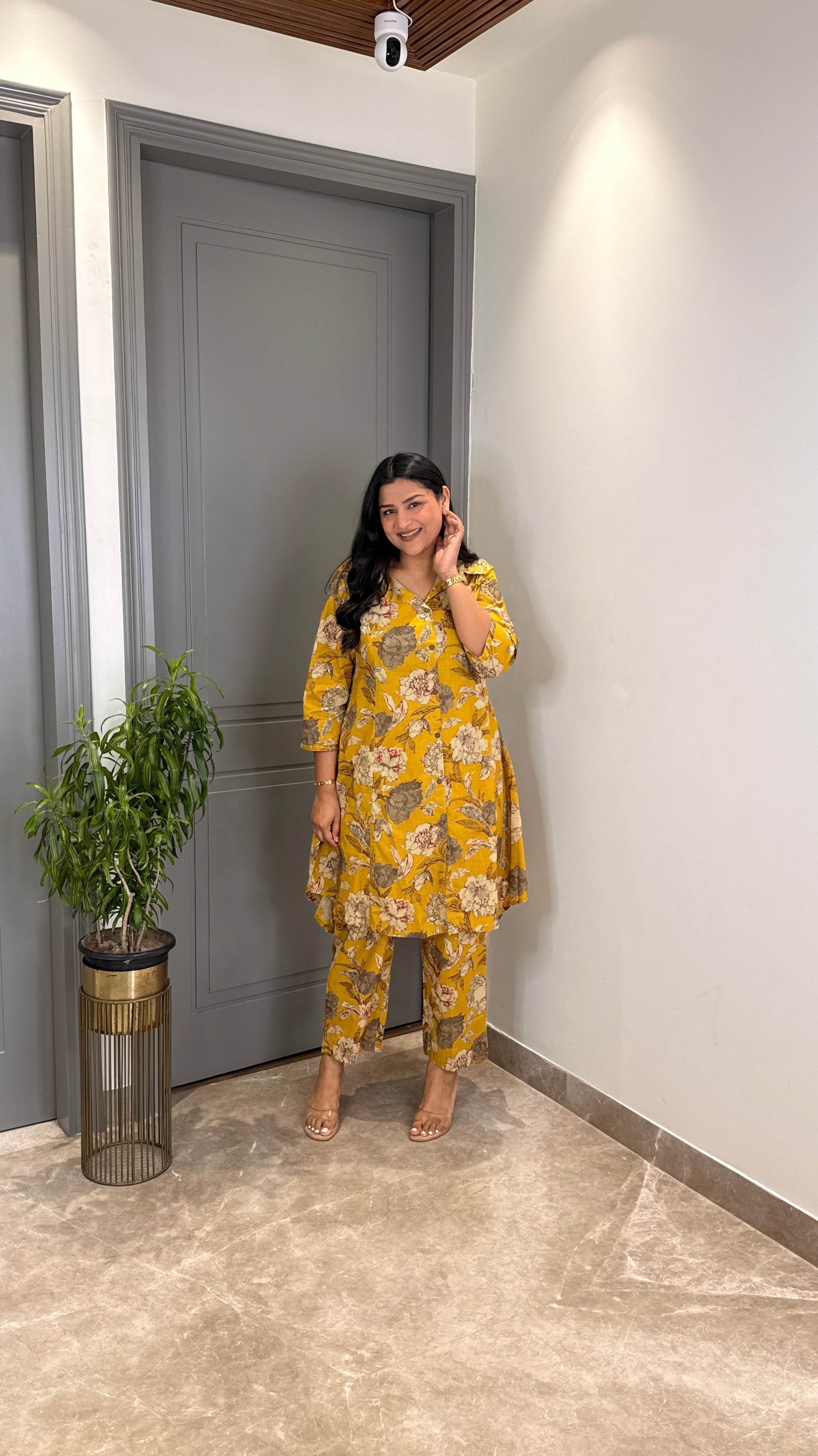 Yellow Marigold Cotton Cord Set shrisa.in