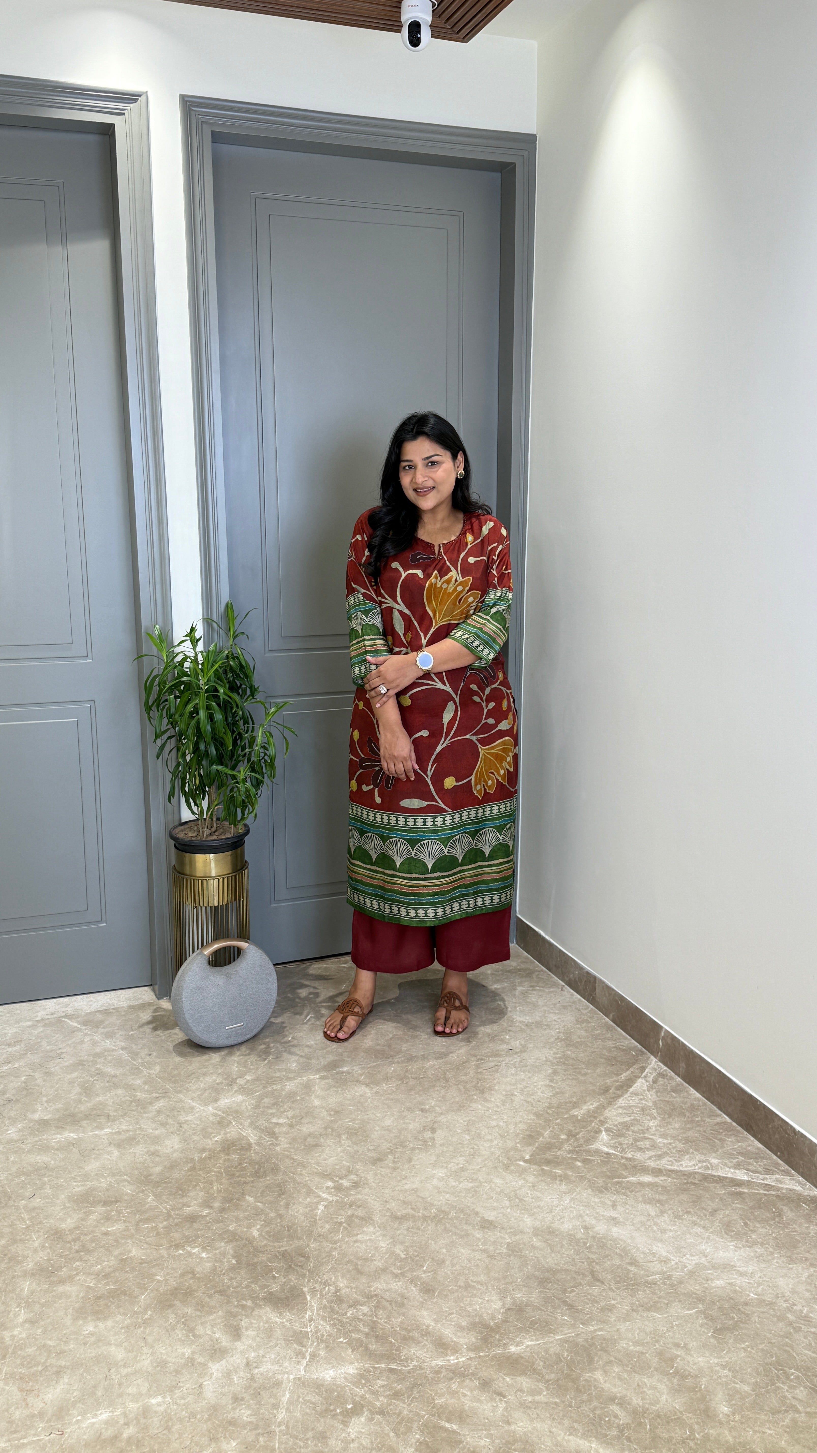 Kalamkari Maroon Kurta Pants