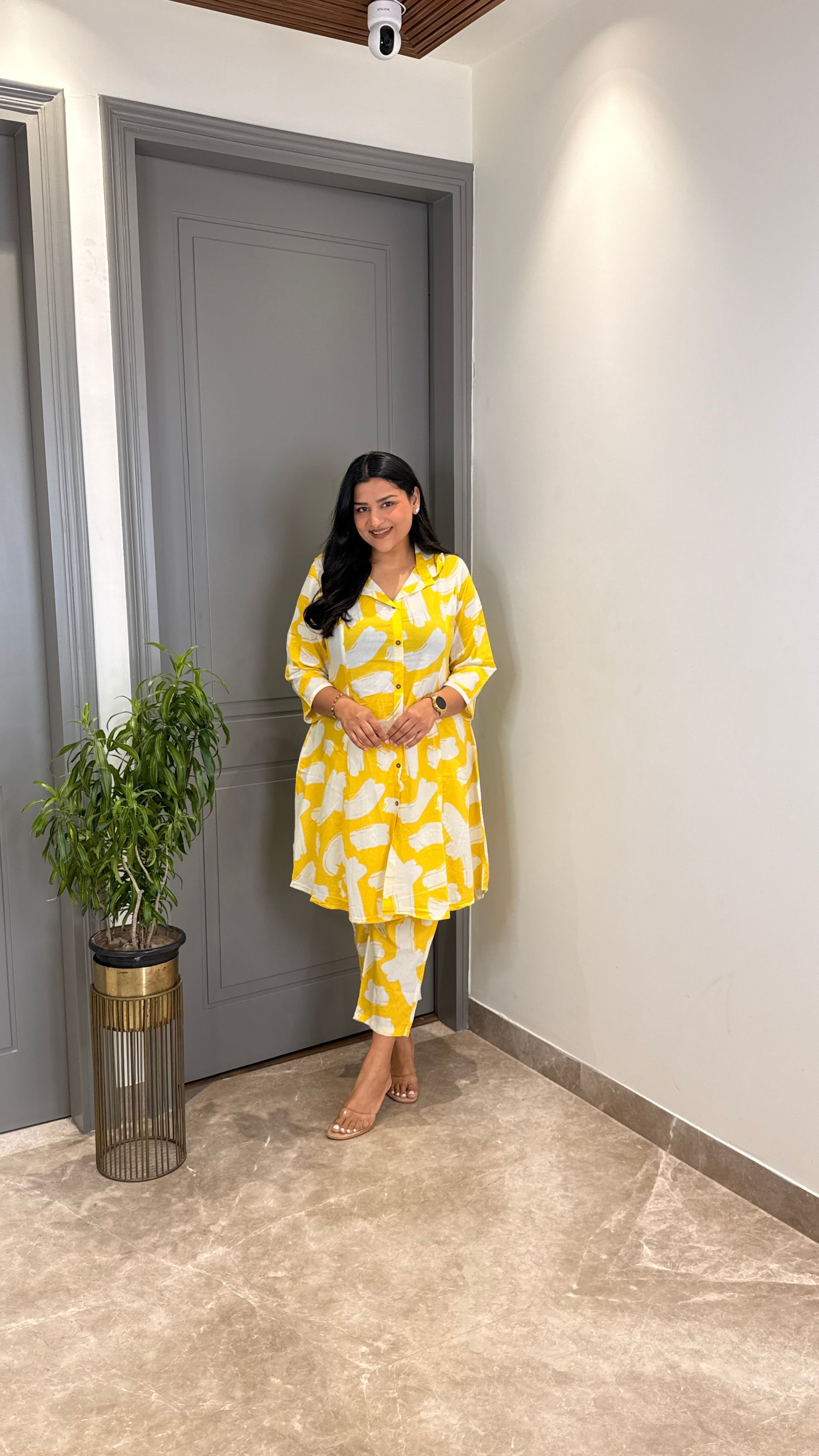 Yellow Zebra Cotton Cord Set shrisa.in
