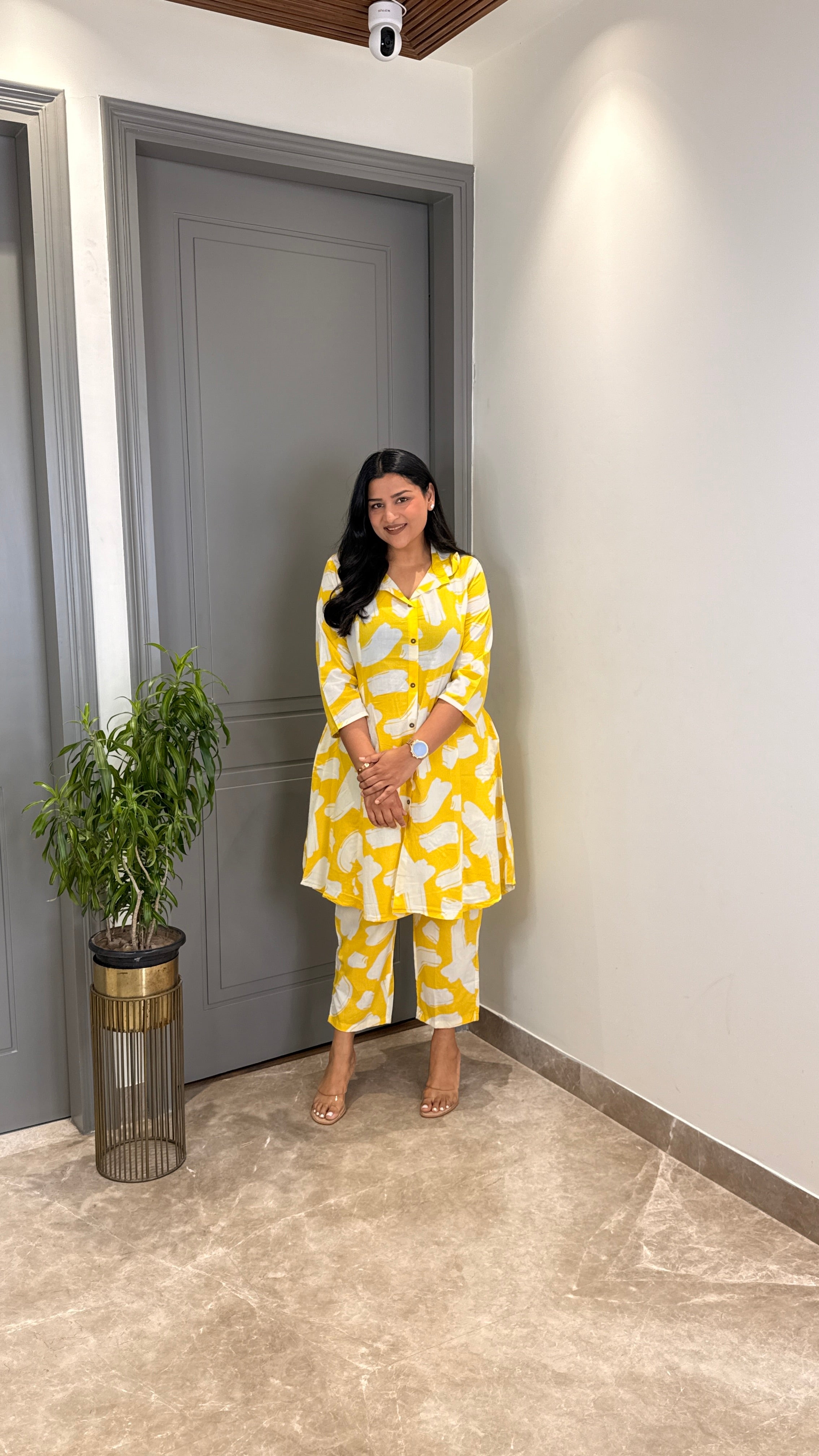 Yellow Zebra Cotton Cord Set shrisa.in
