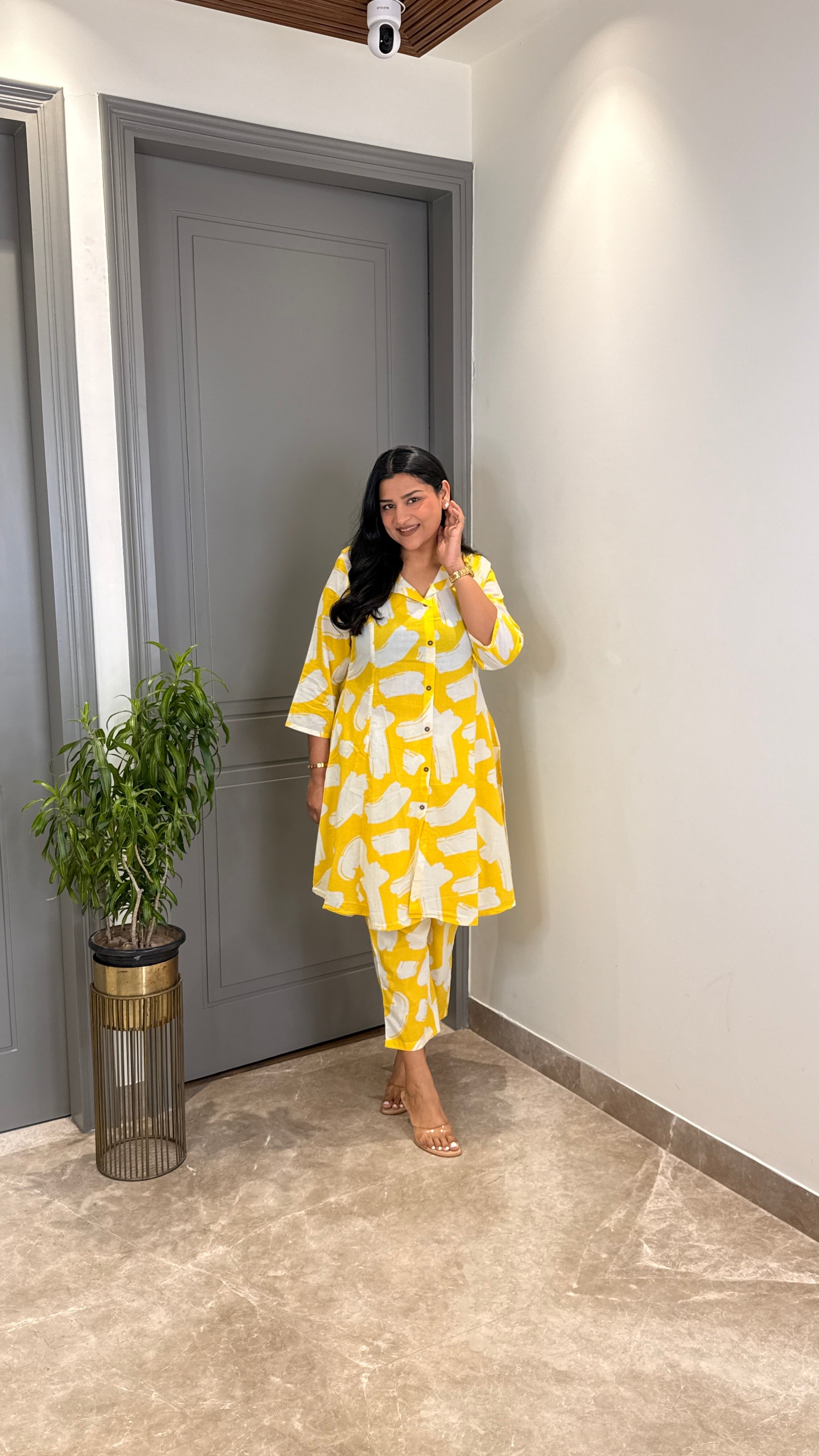 Yellow Zebra Cotton Cord Set shrisa.in