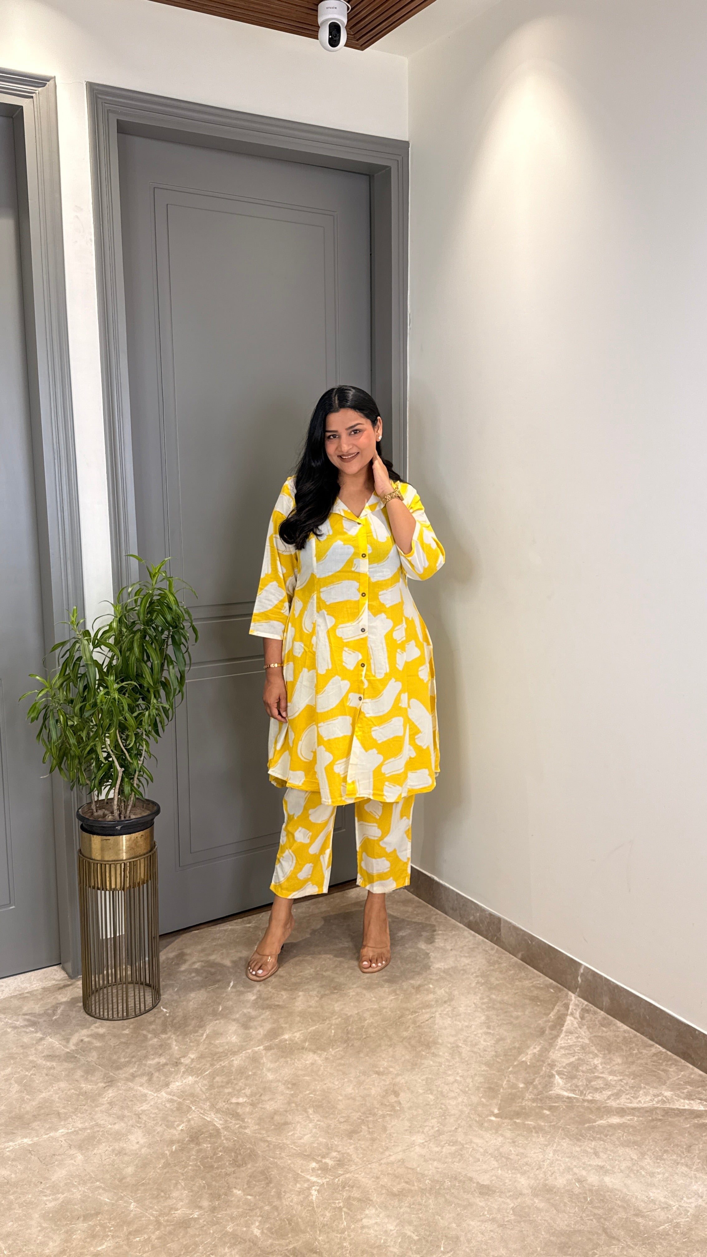 Yellow Zebra Cotton Cord Set shrisa.in