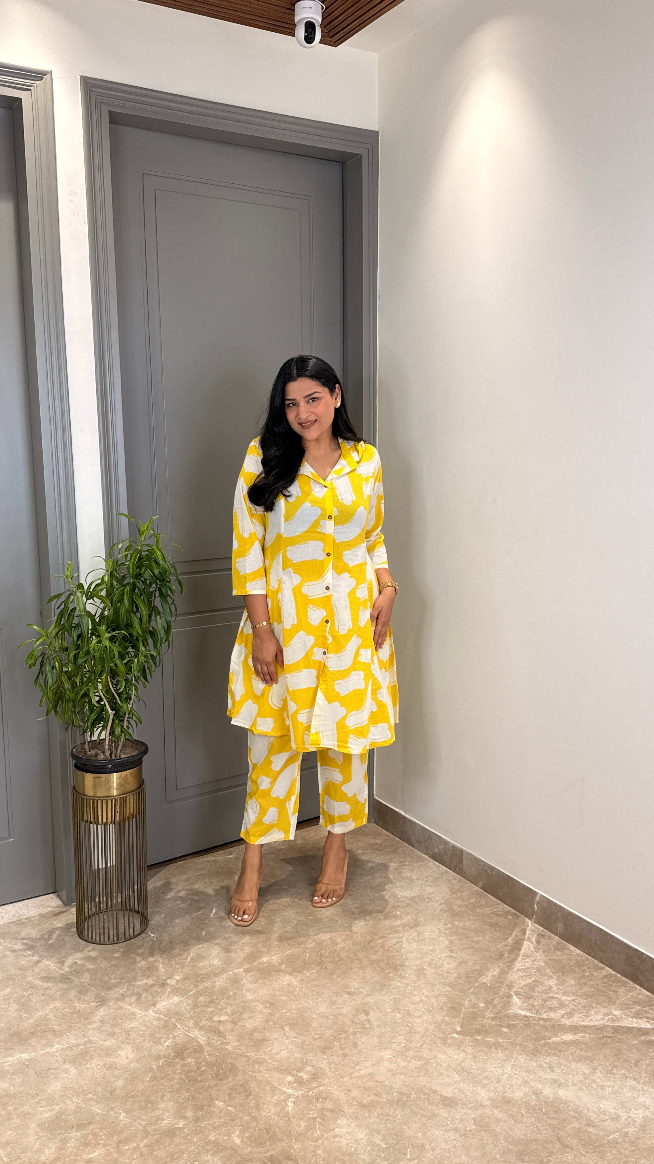 Yellow Zebra Cotton Cord Set shrisa.in