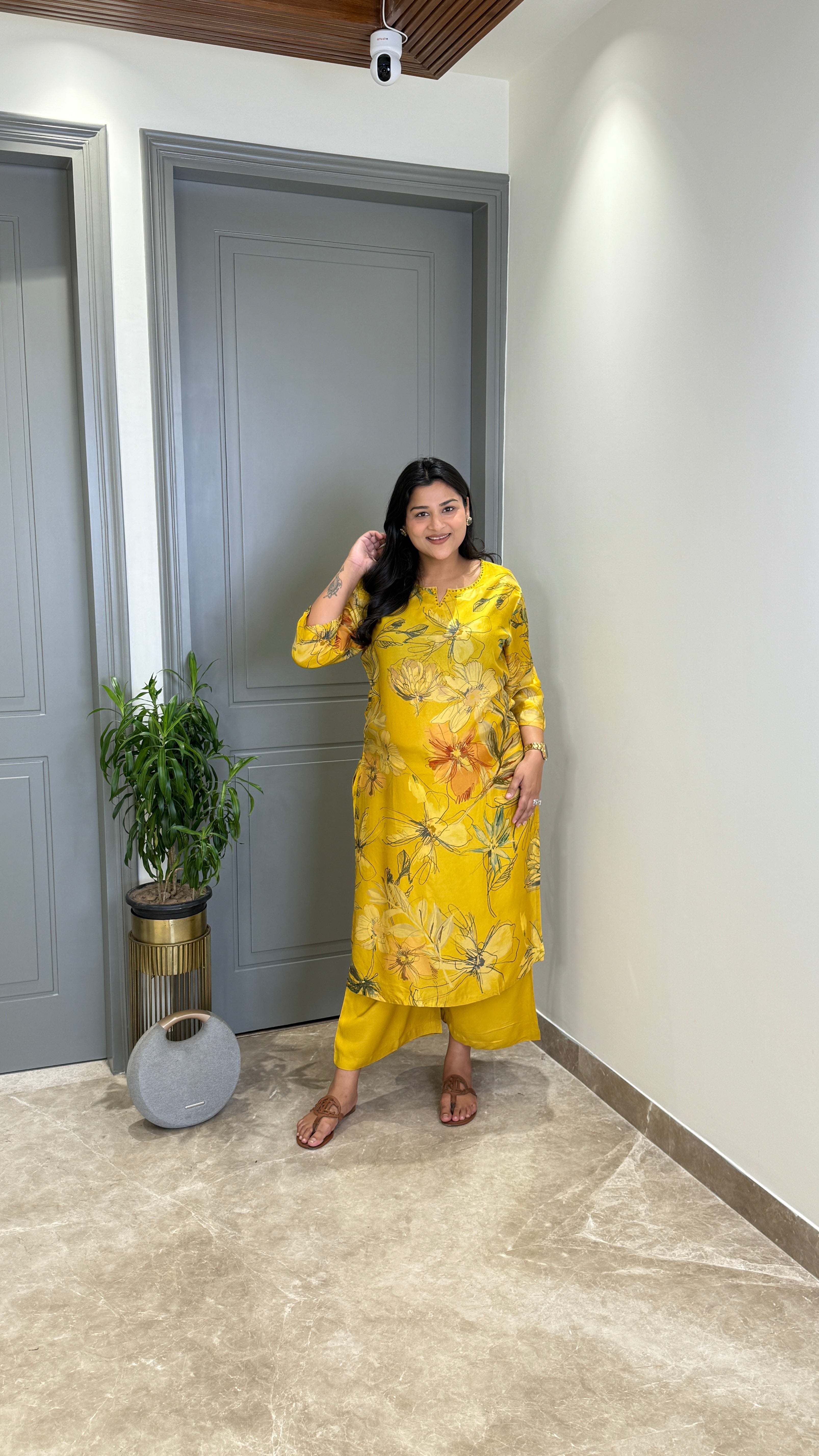 ⁠Siya Yellow Kurta Pants