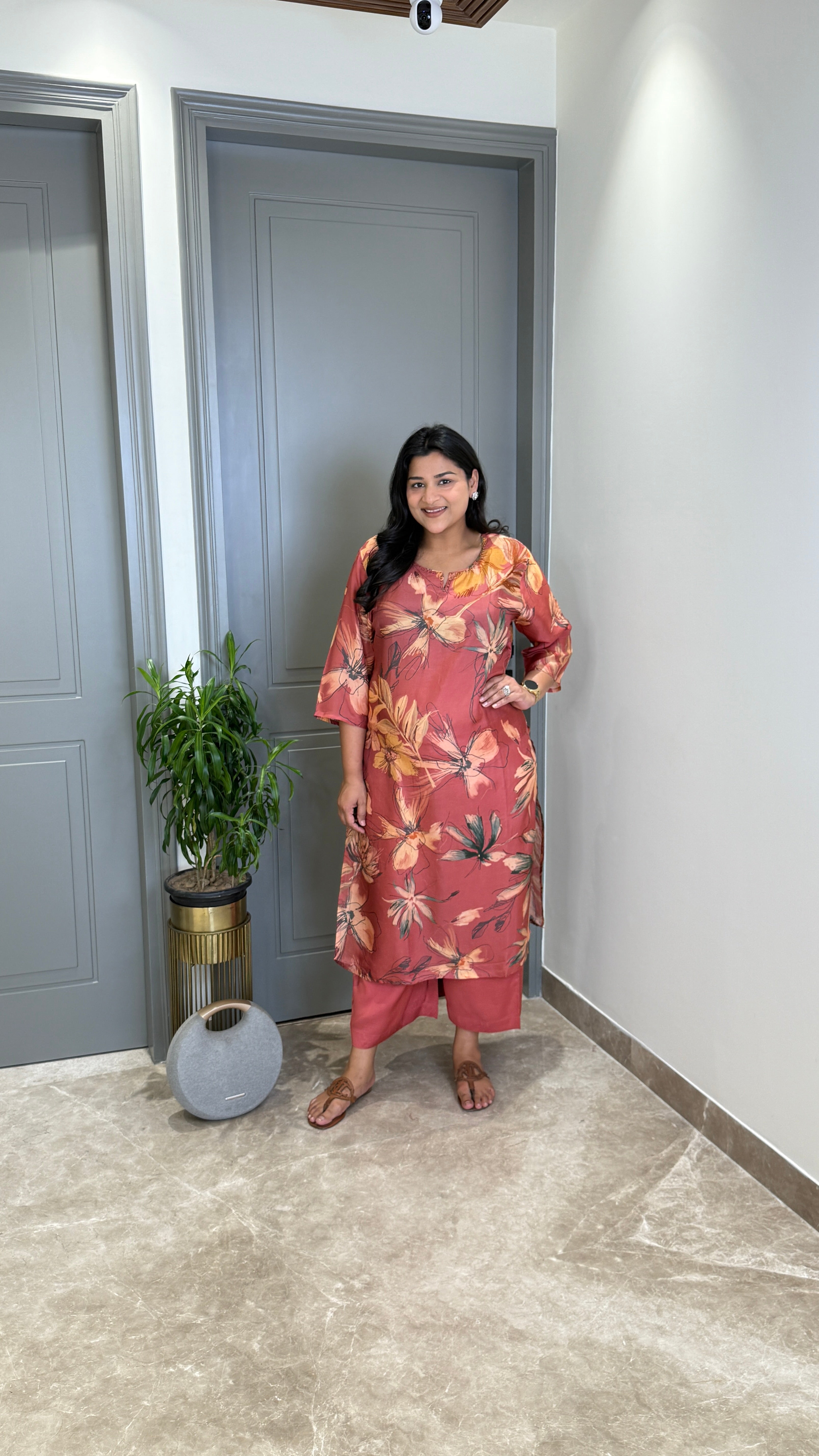 Siya Peach Kurta Pants