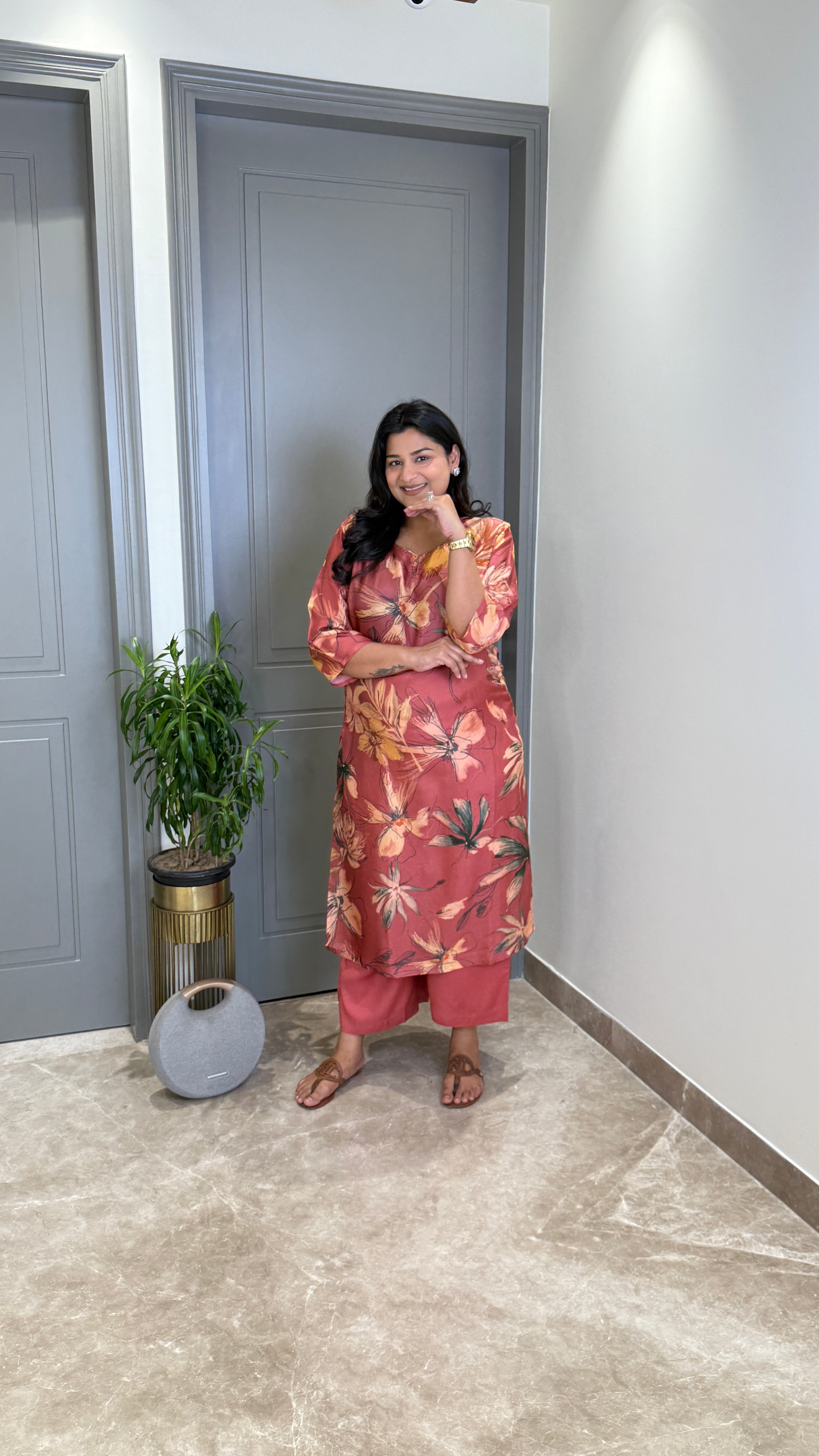 Siya Peach Kurta Pants