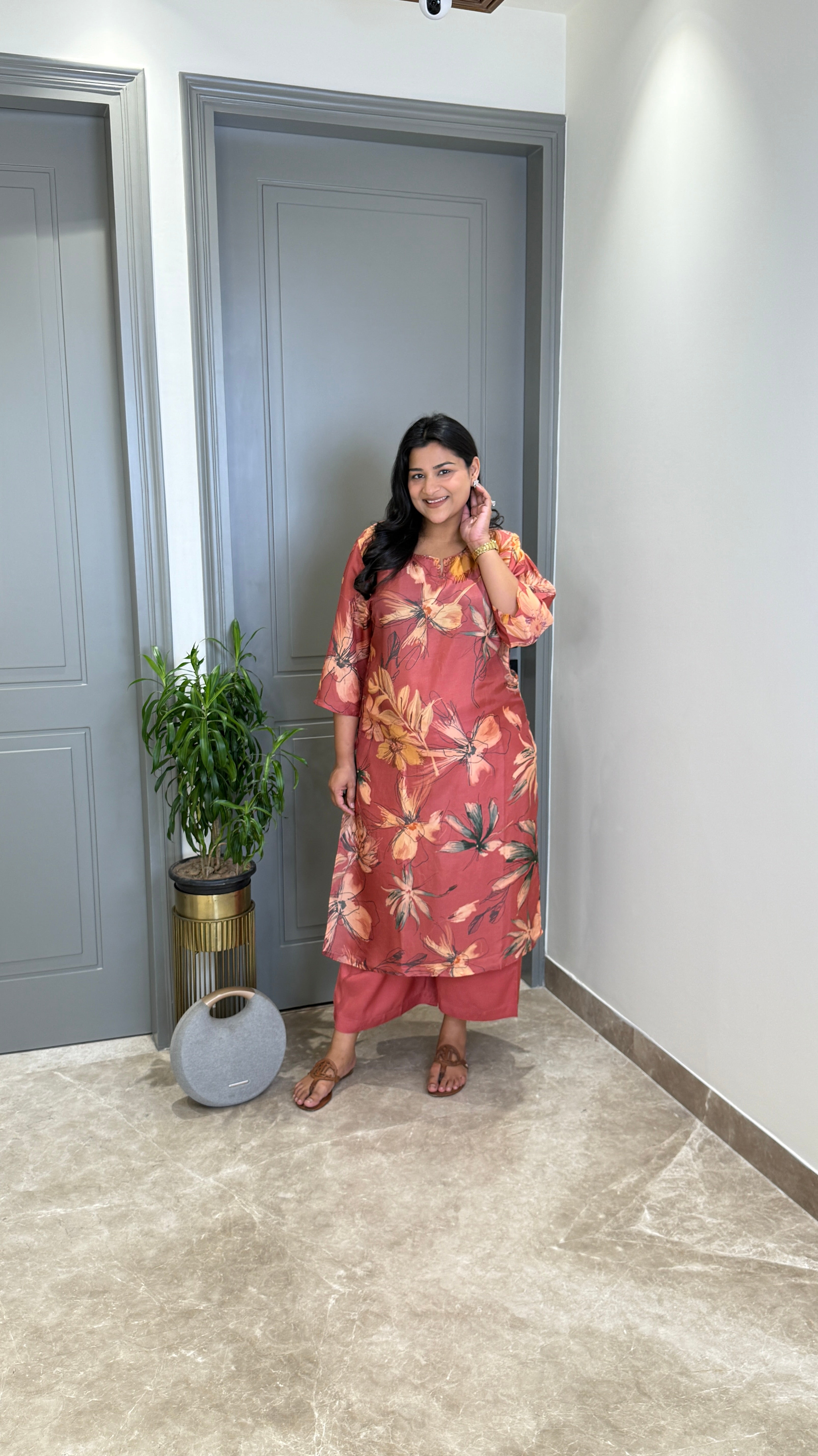 Siya Peach Kurta Pants